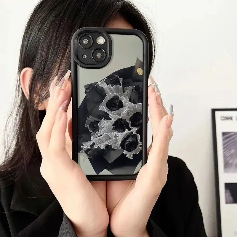 Peeperly Frosty Noir Rose Film Shell Case