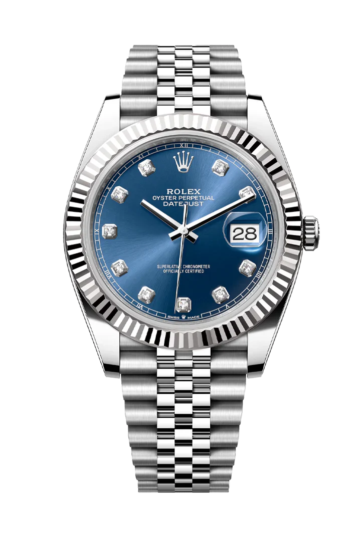 Cop Underdog Rolex Datejust 41mm Blue Dial Jubilee With Diamonds