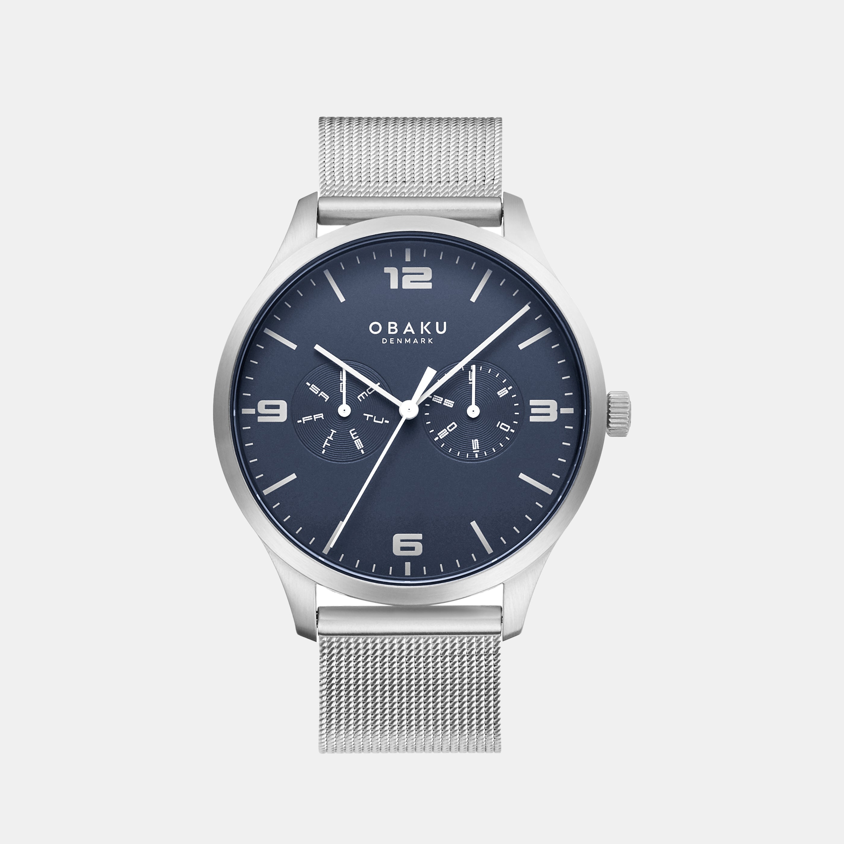 Obaku Ask Cyan Men Quartz Blue Dial Analog Stainless Steel Watch V249GMCLMC