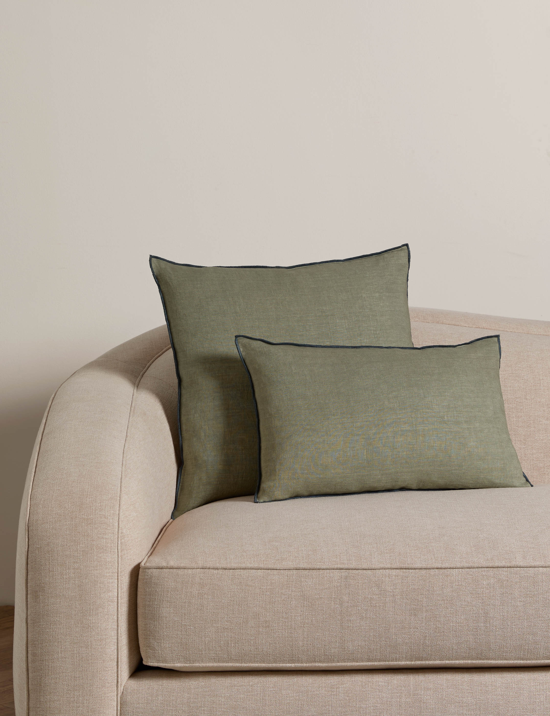 Lulu and Georgia Carys Contrast Linen Pillow - view 7