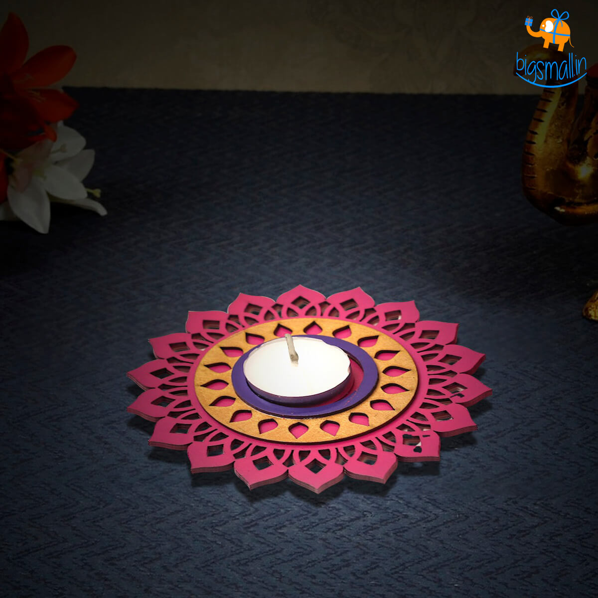 Bigsmall_cc Decorative Wooden Tea Light Holder - Set of 2 - view 13