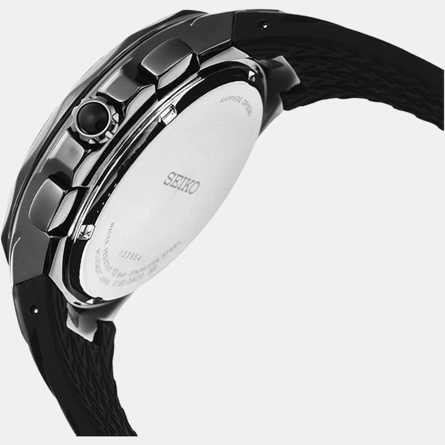 Seiko Coutura Men Solar Black Dial Chronograph Silicone Watch SSC811P9 - view 3