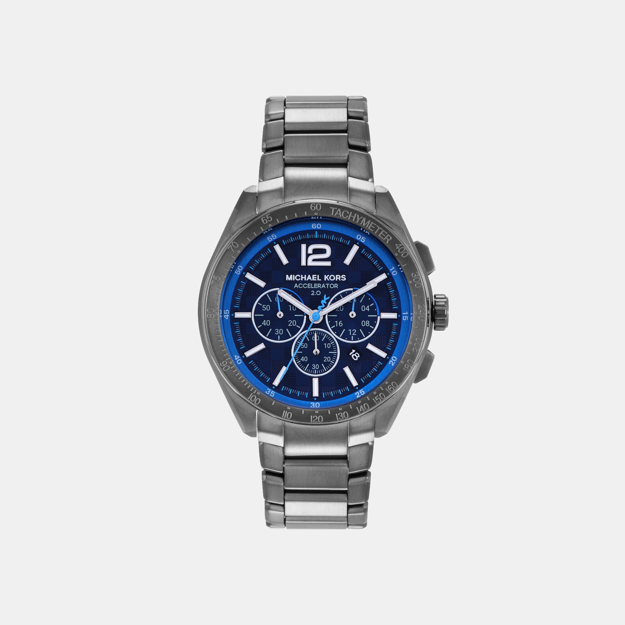 Michael Kors Accelerator 2.0 Men Quartz Blue Dial Chronograph Stainless Steel Watch MK9178