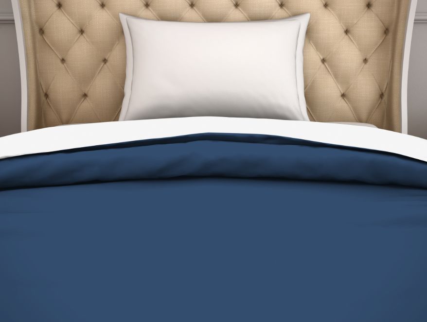 Spaces India Solid Navy Blue/White 100% Cotton Shell Single Quilt / AC Comforter - Hygro By Spaces - view 2