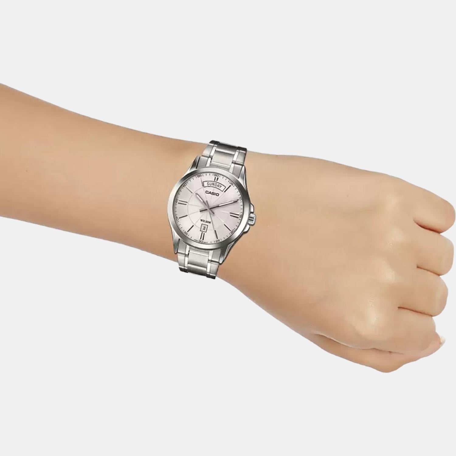 Casio Enticer Men Quartz Silver Dial Analog Stainless Steel Watch A841 - view 5
