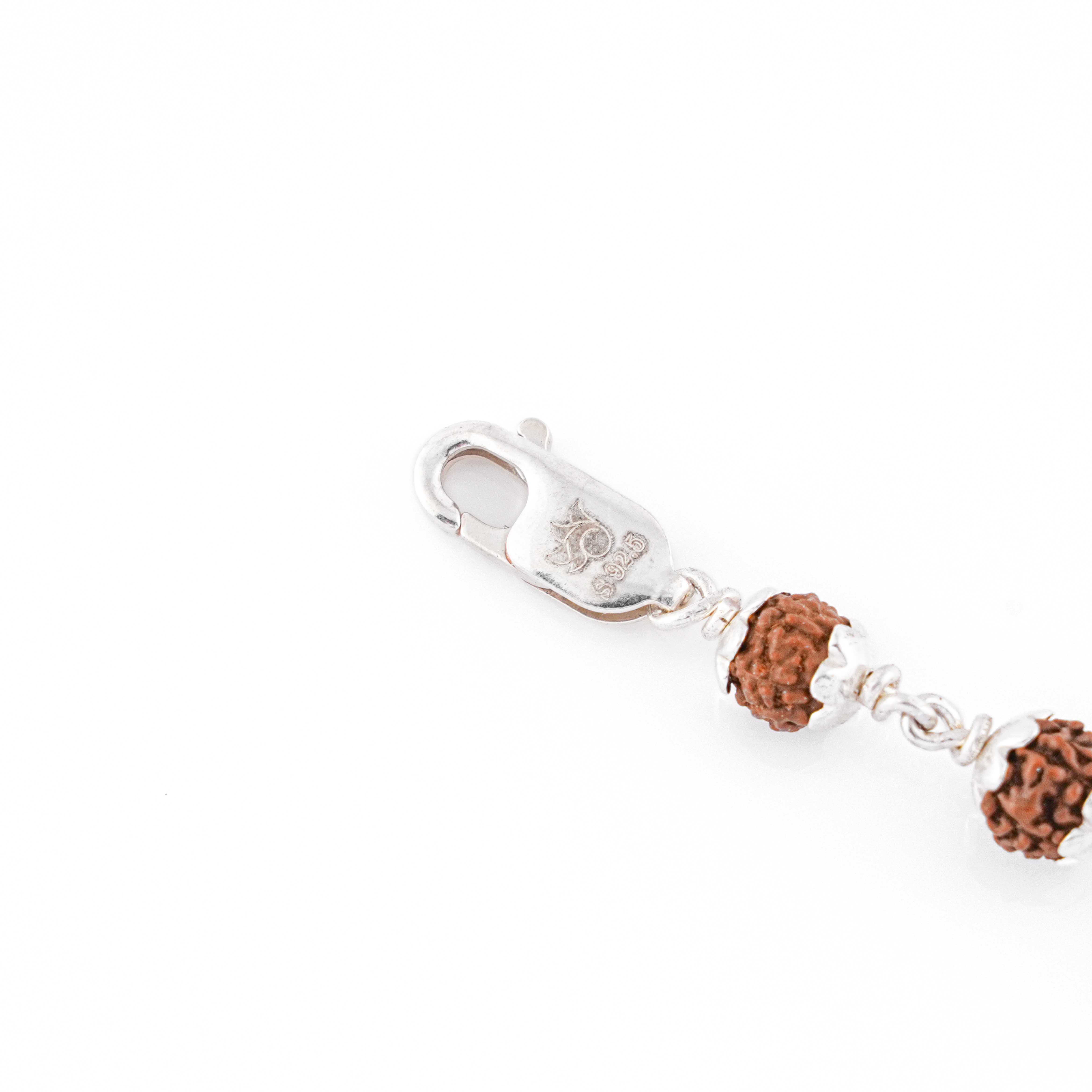 Prinjal Jewellers Silver Rakhi with Om in Pointed Circle and Single Line Rudraksha - view 6