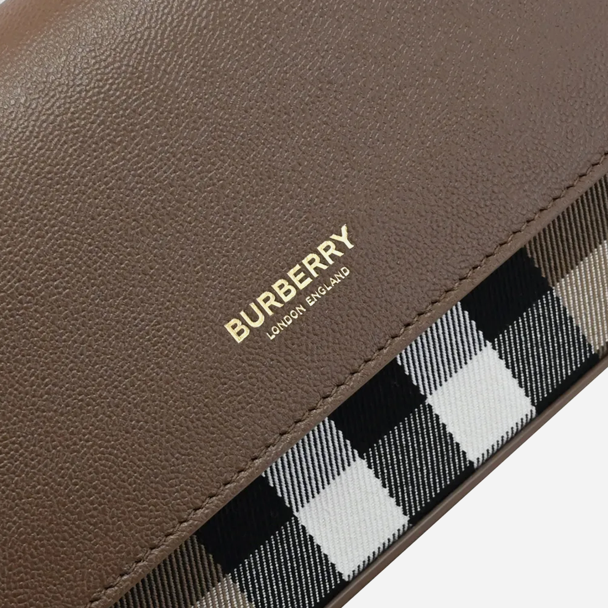 Burberry New Hampshire House Check & Derby Leather Crossbody Brown - view 2