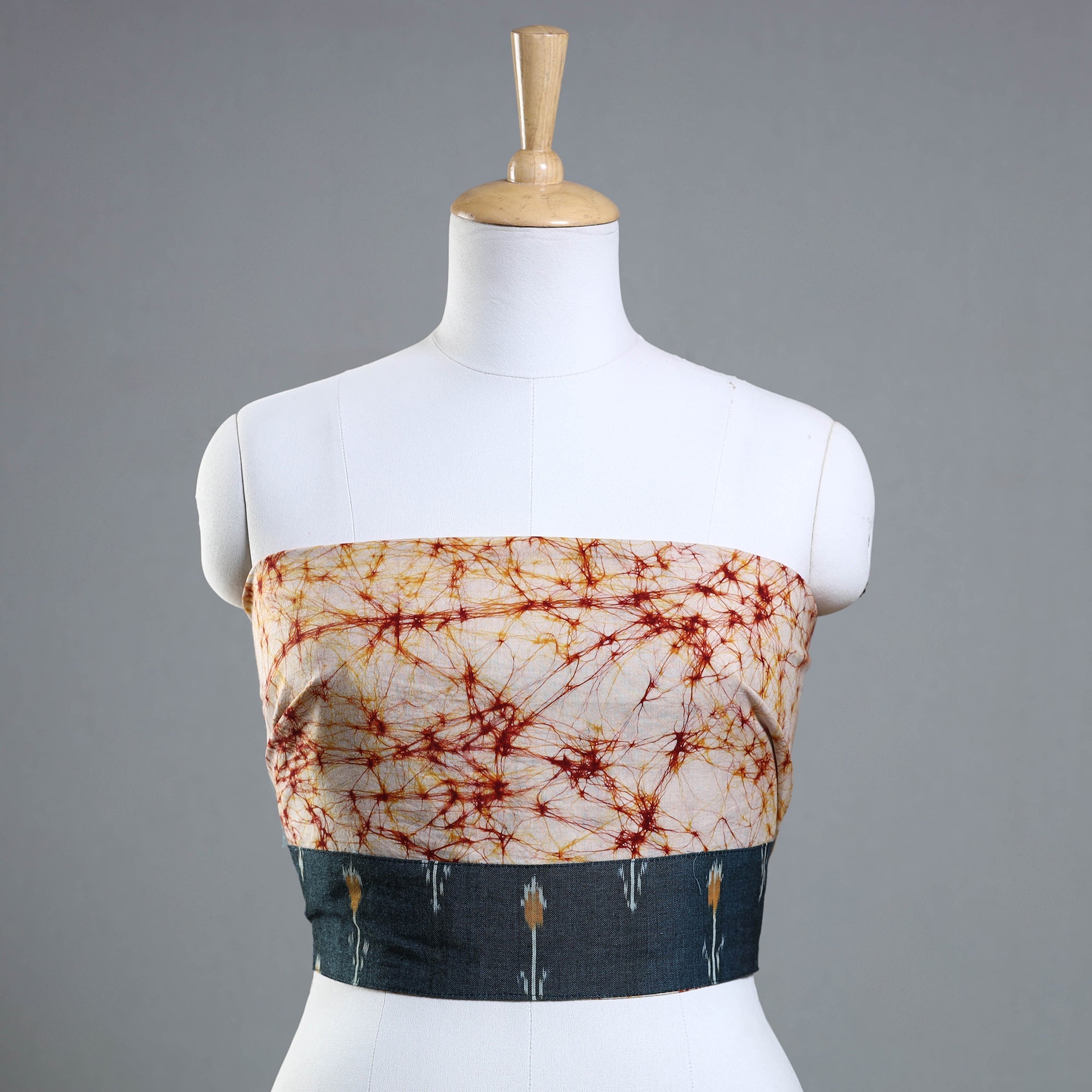 NOORI BAZAR Beige - Hand Batik Printed Cotton Blouse Piece