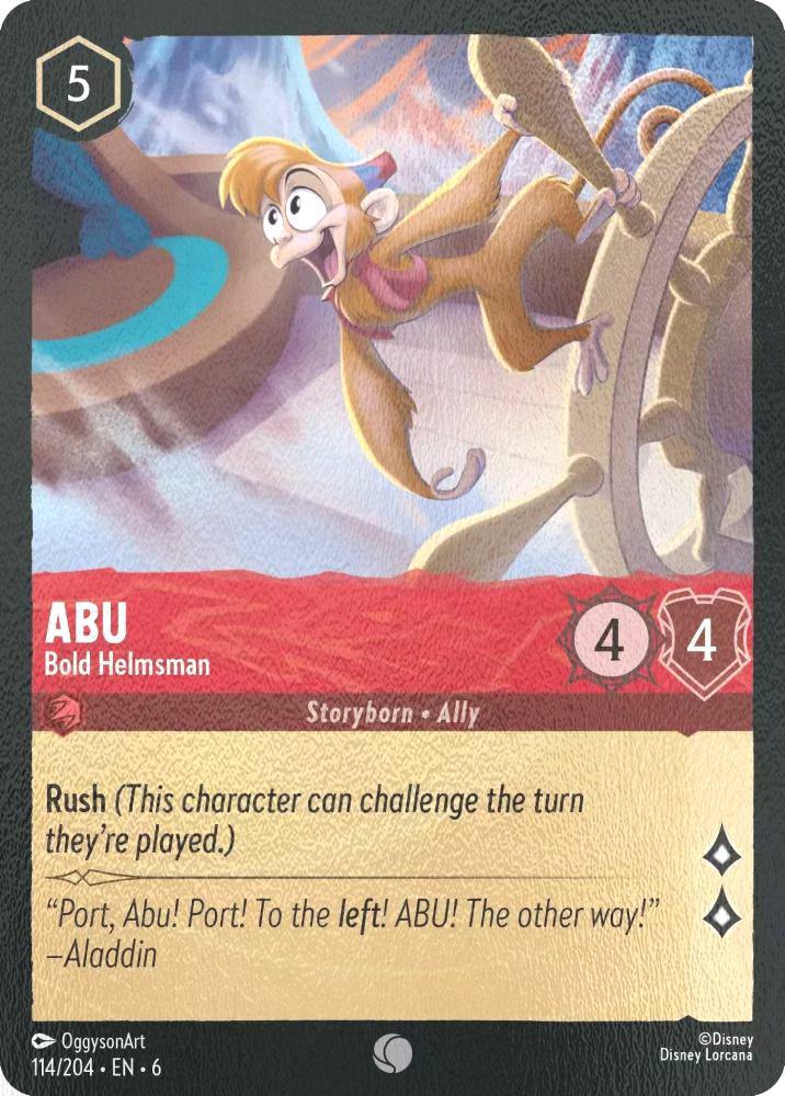 204 azurite sea – Lorcana Abu - Bold Helmsman - 114/204 [Azurite Sea] [Cold Foil]
