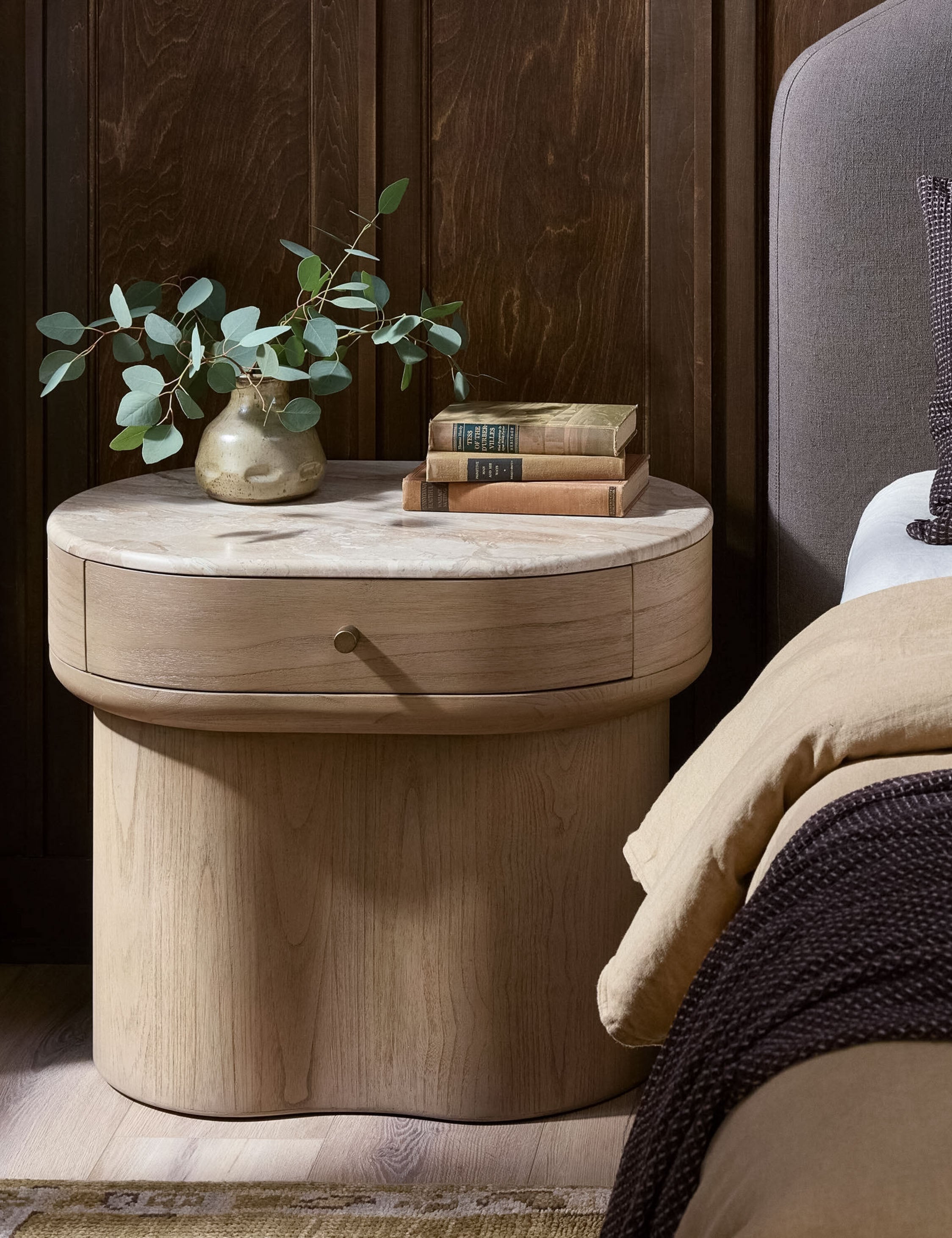 Lulu and Georgia Ligia Nightstand – Sand Marble - view 2