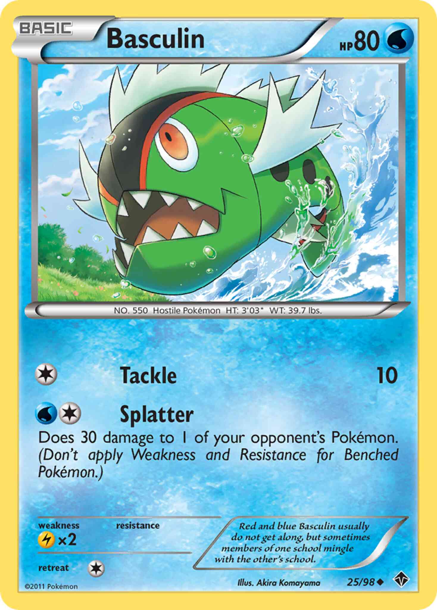 Uncommon bw2-25 reverse – Pokémon Basculin - 25/98 - Uncommon [bw2-25] [Reverse Holo]