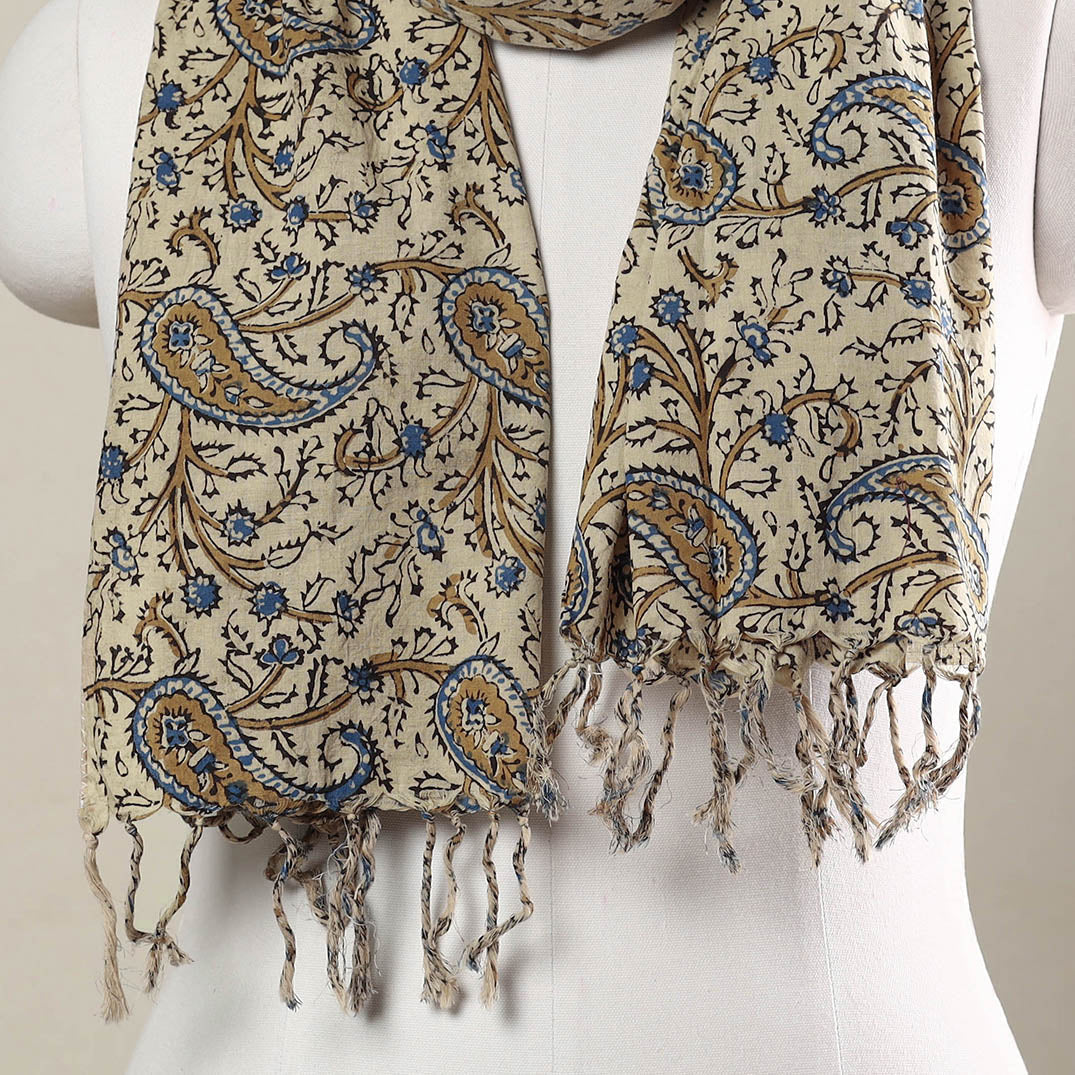 HAVELI CHRONICLES Beige - Block Printed Cotton Sanganeri Stole 08 - view 3