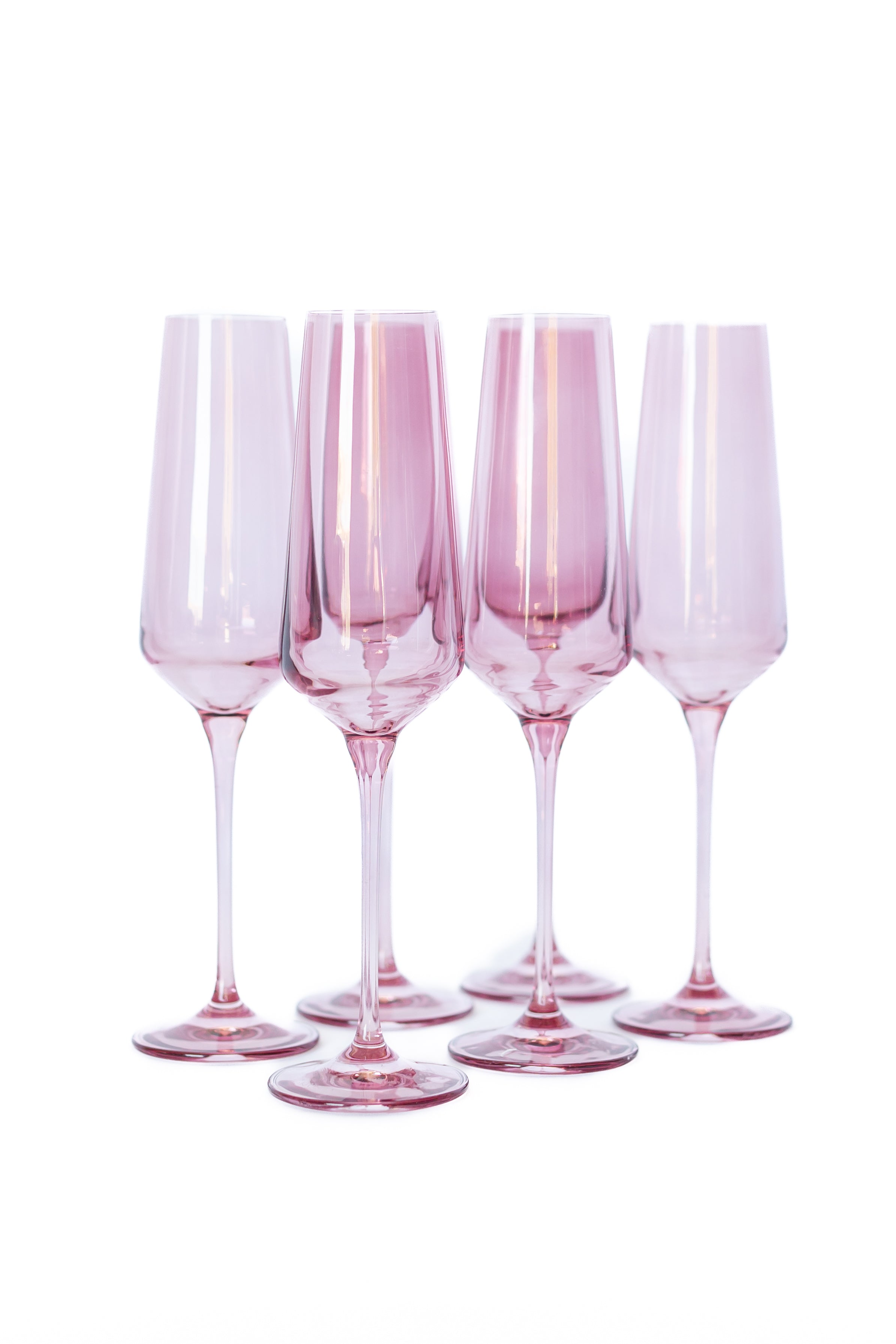 Estelle Colored Glass Estelle Colored Champagne Flute - Set of 6 {Rose} - view 5