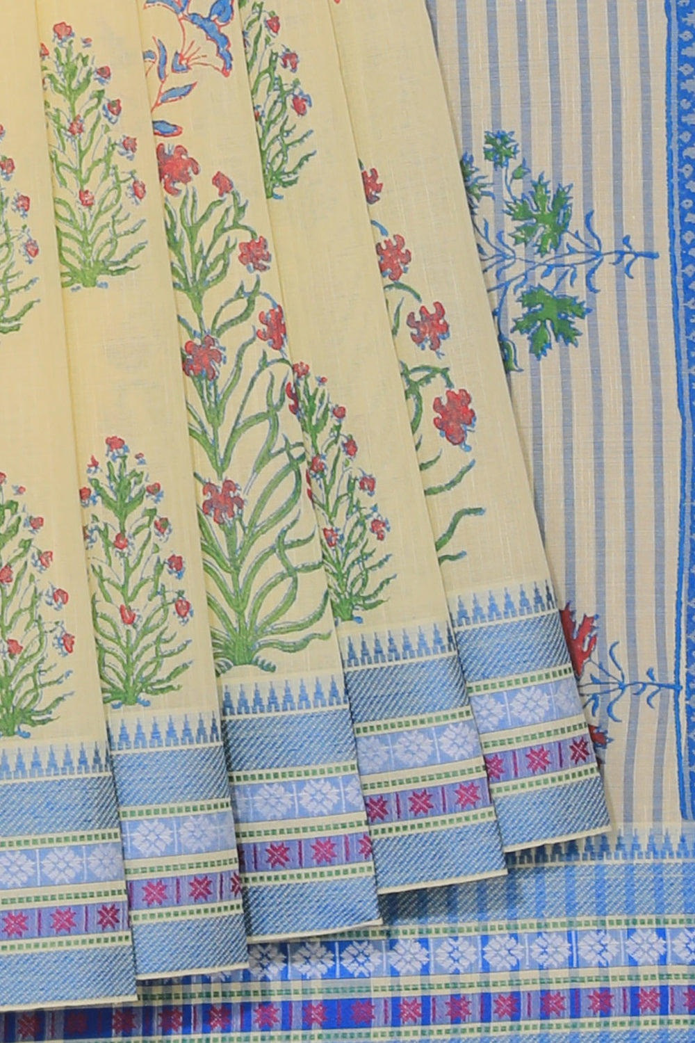 Kalanjali Ethnics Hand block printed cotton saree