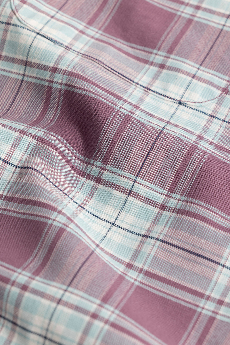 SNITCH Tartan Square Mauve Checks Shirt - view 9