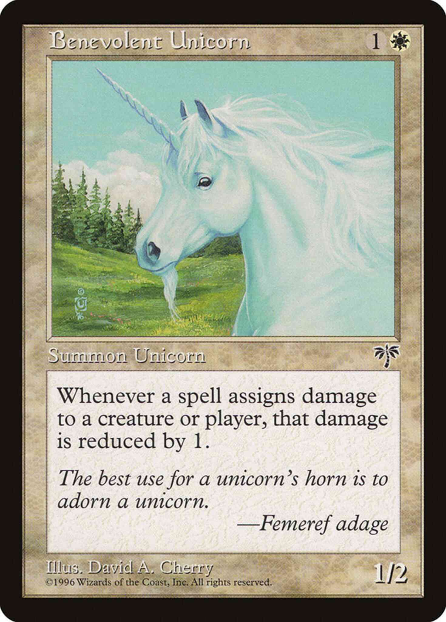 Benevolent unicorn 4 – Magic Benevolent Unicorn [4] [Mirage] [Non-Foil]
