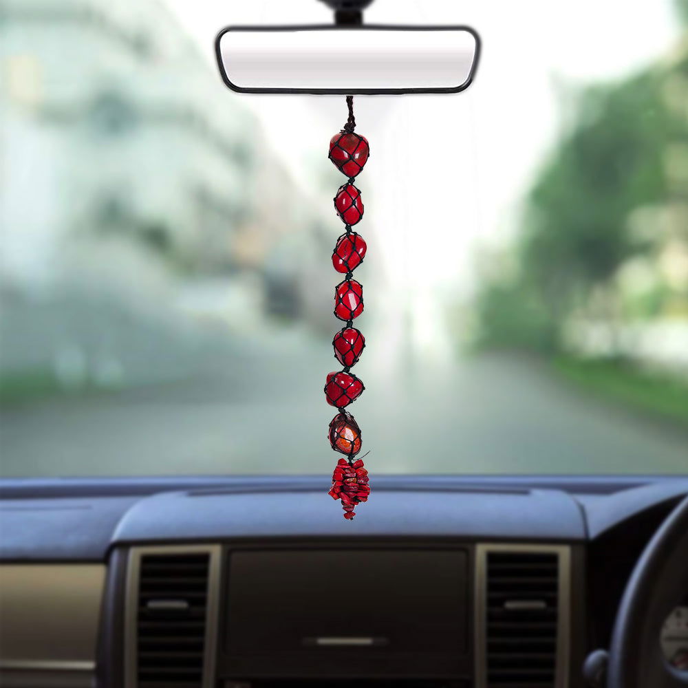Gemsmantra Red Jasper Tumbled Hanging - view 2
