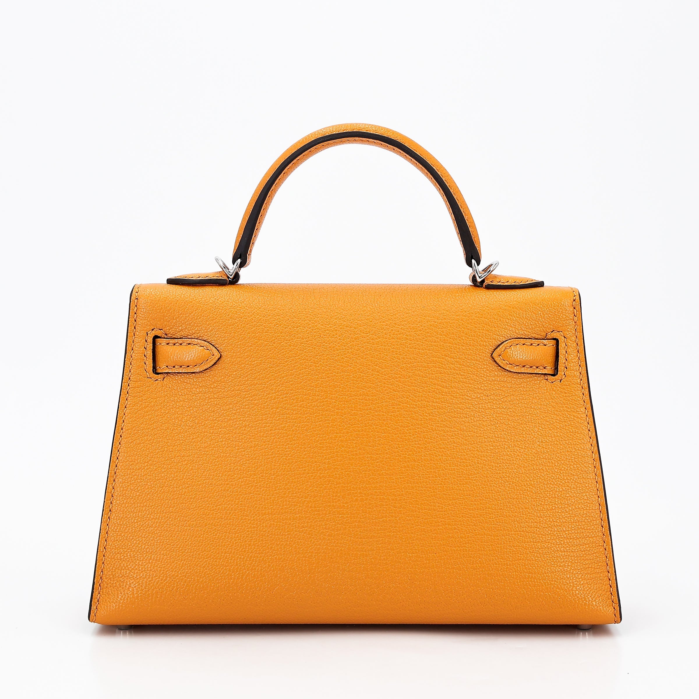 Cop Underdog HERMÈS Mini Kelly II Moutarde (9U) Chevre Palladium hardware - view 2