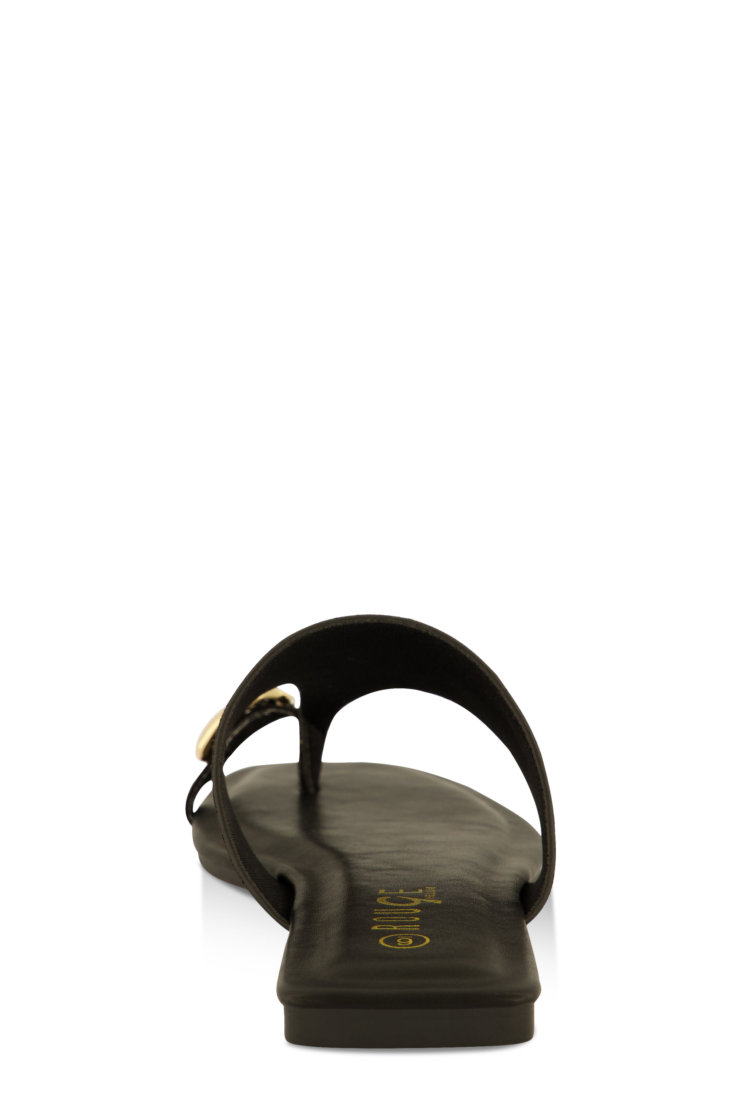 Rainbow Shops Metallic Toe Loop Detail Thong Slide Sandals - view 3
