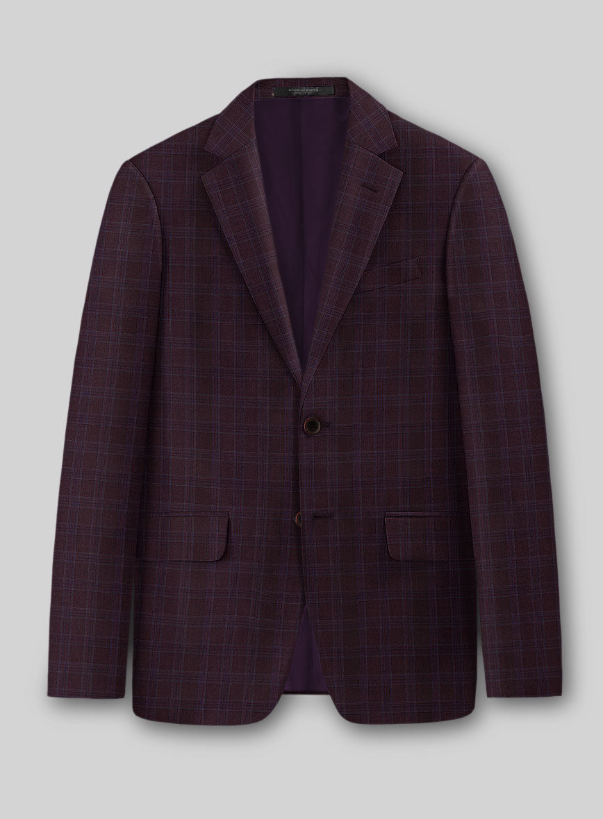 StudioSuits Napolean Gisde Glen Purple Wool Jacket
