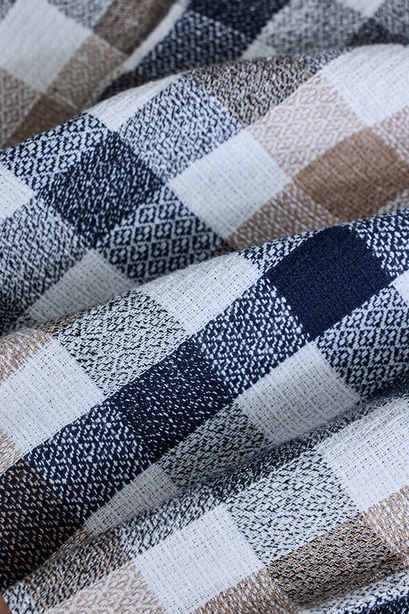 SNITCH Navy Box Fit Gingham Shirt - view 9