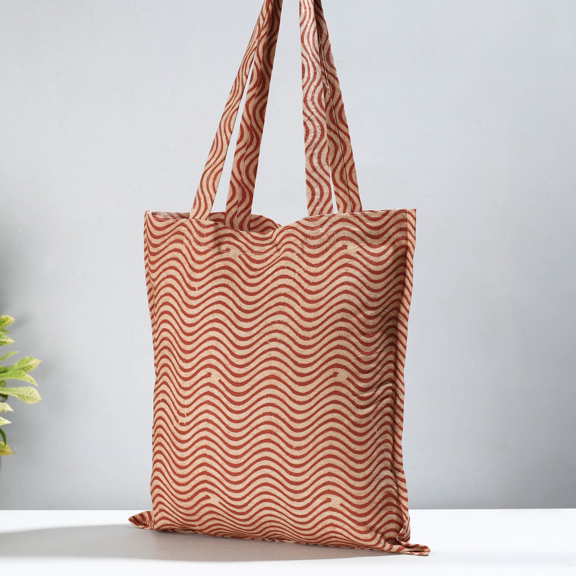 PITCHUKA SRINIVAS KALAMKARI PEDANA Brown - Pedana Kalamkari Block Printed Cotton Shopping Bag