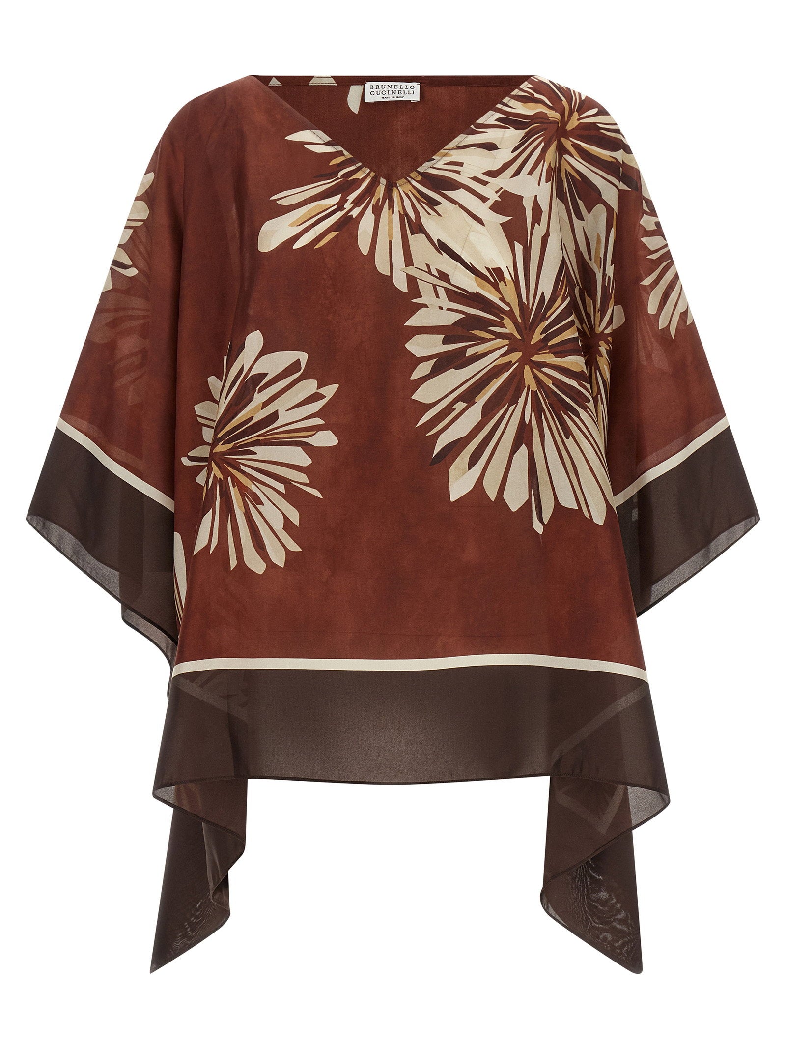 Brunello Cucinelli Silk Scarf Blouse – 100% silk