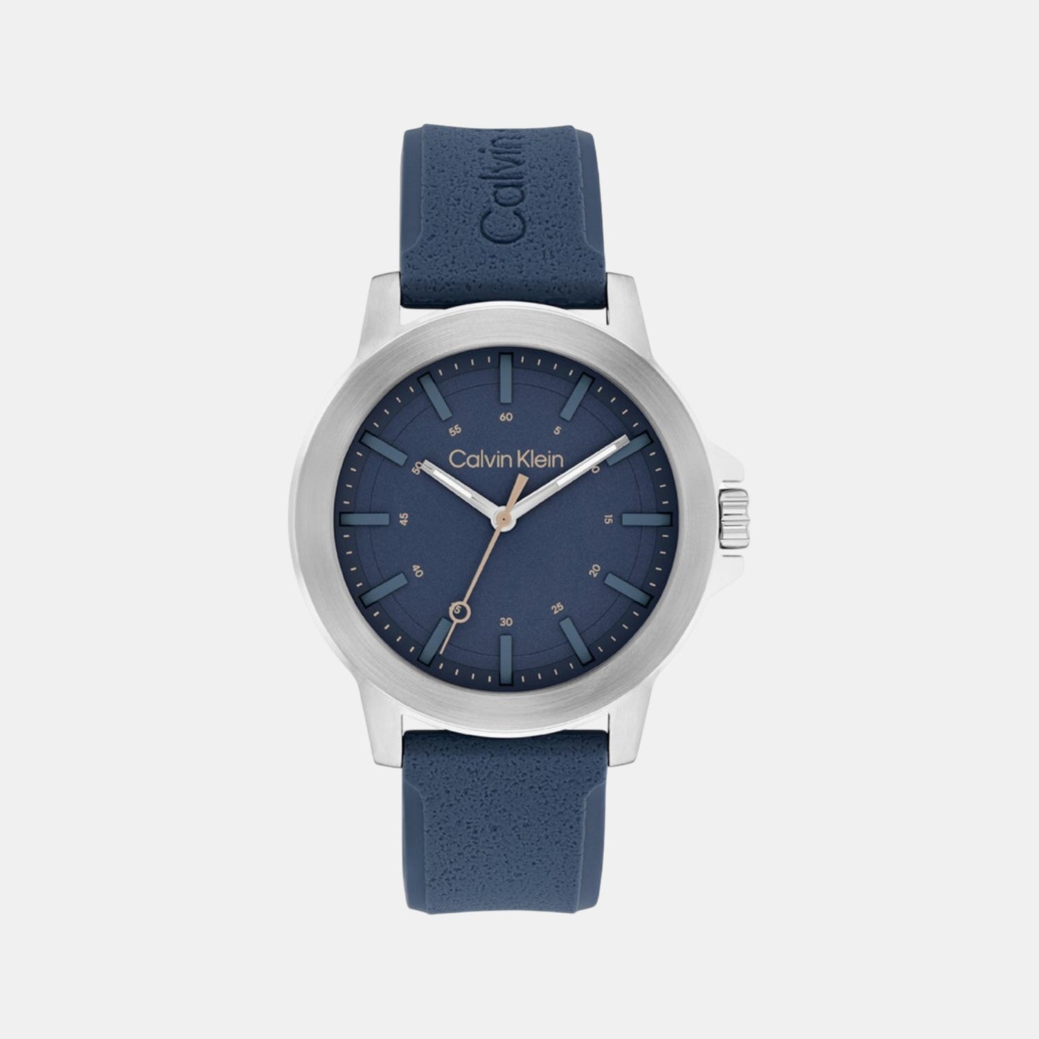 Calvin Klein Ck Reset Men Quartz Blue Dial Analog Leather Watch 25200470