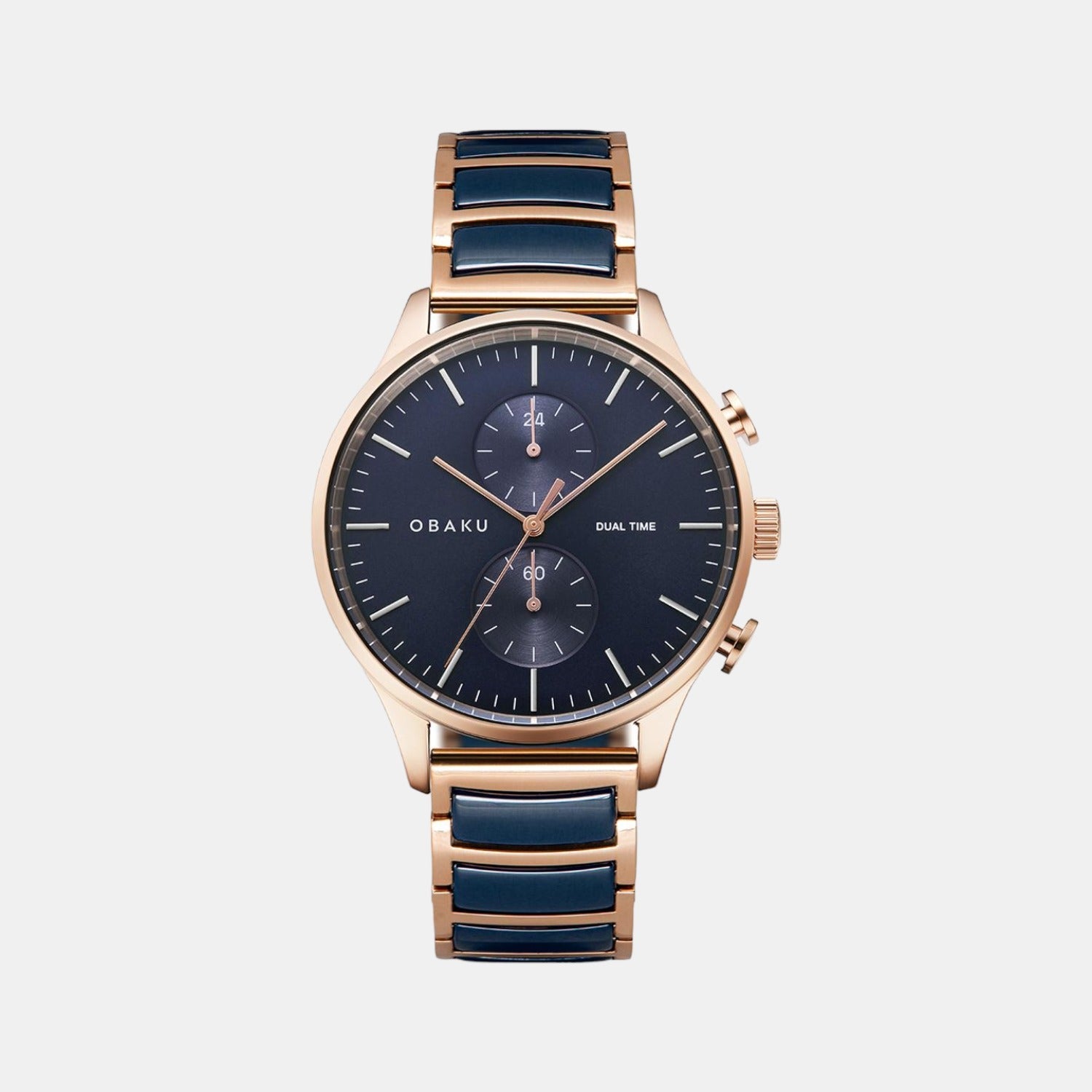 Obaku Gran Sunset Men Quartz Blue Dial Analog Stainless Steel Watch V196GUVLSL