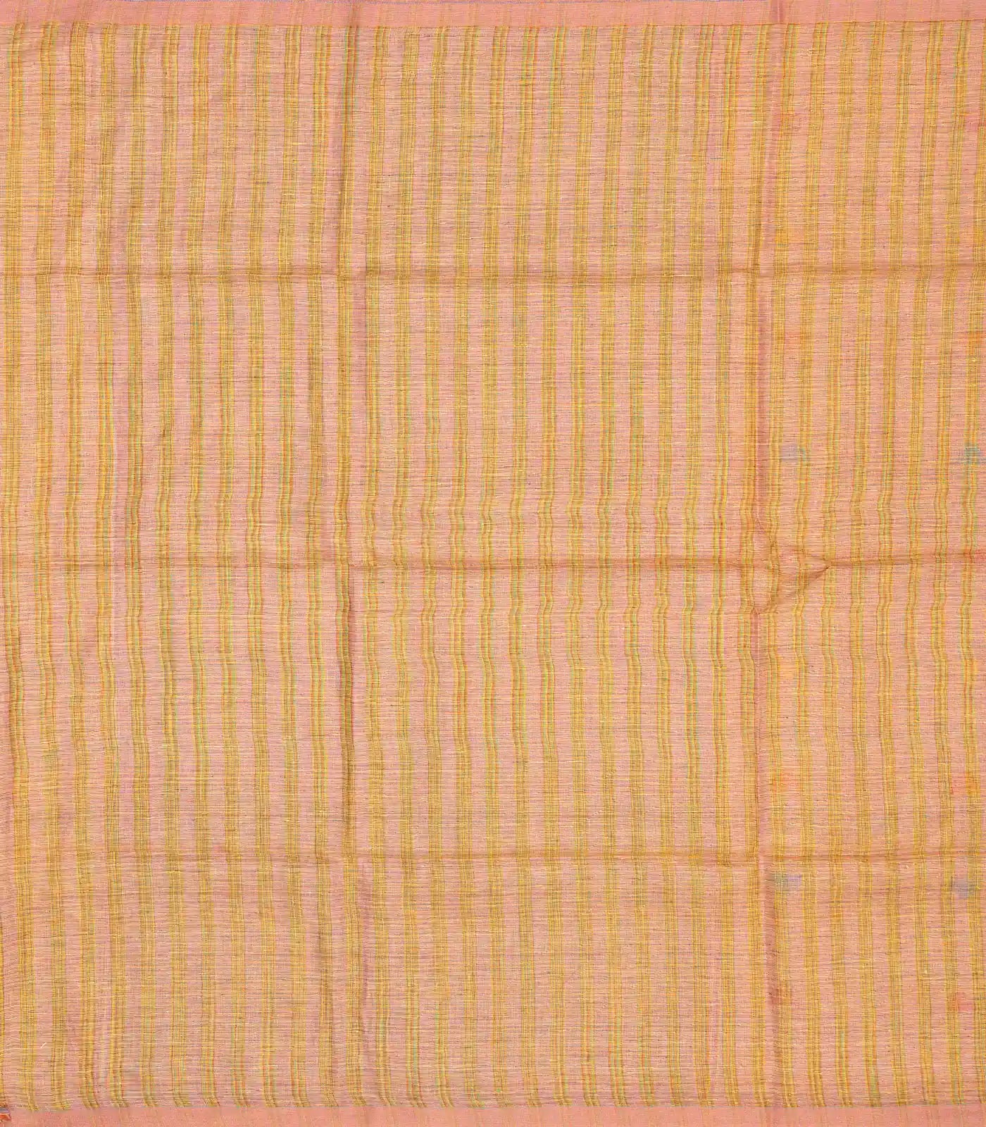 RmKV Light Peach Handloom Linen Saree With Temple Buttas - view 4
