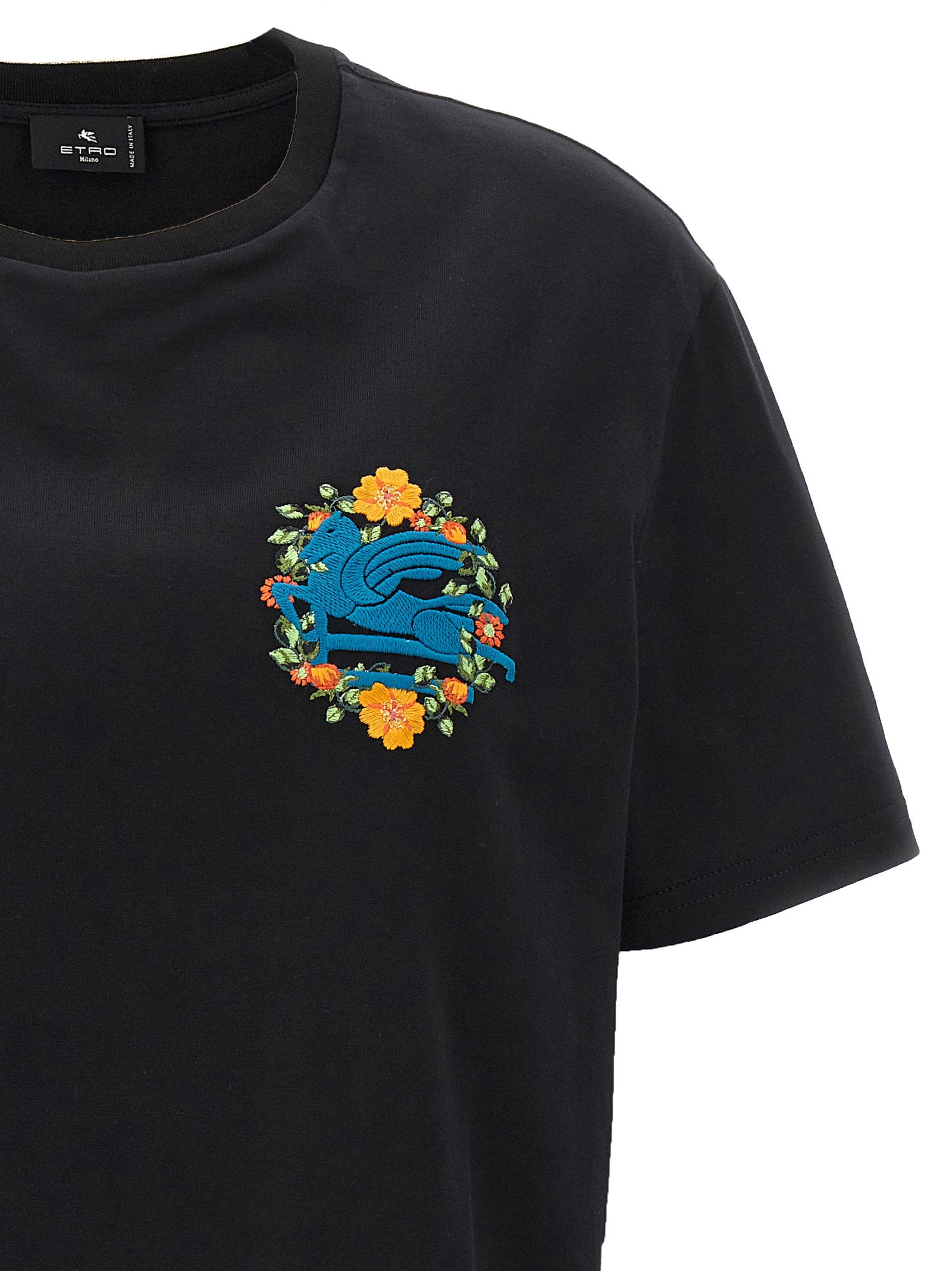 Etro Logo Embroidery T-shirt – 100% cotton - view 3