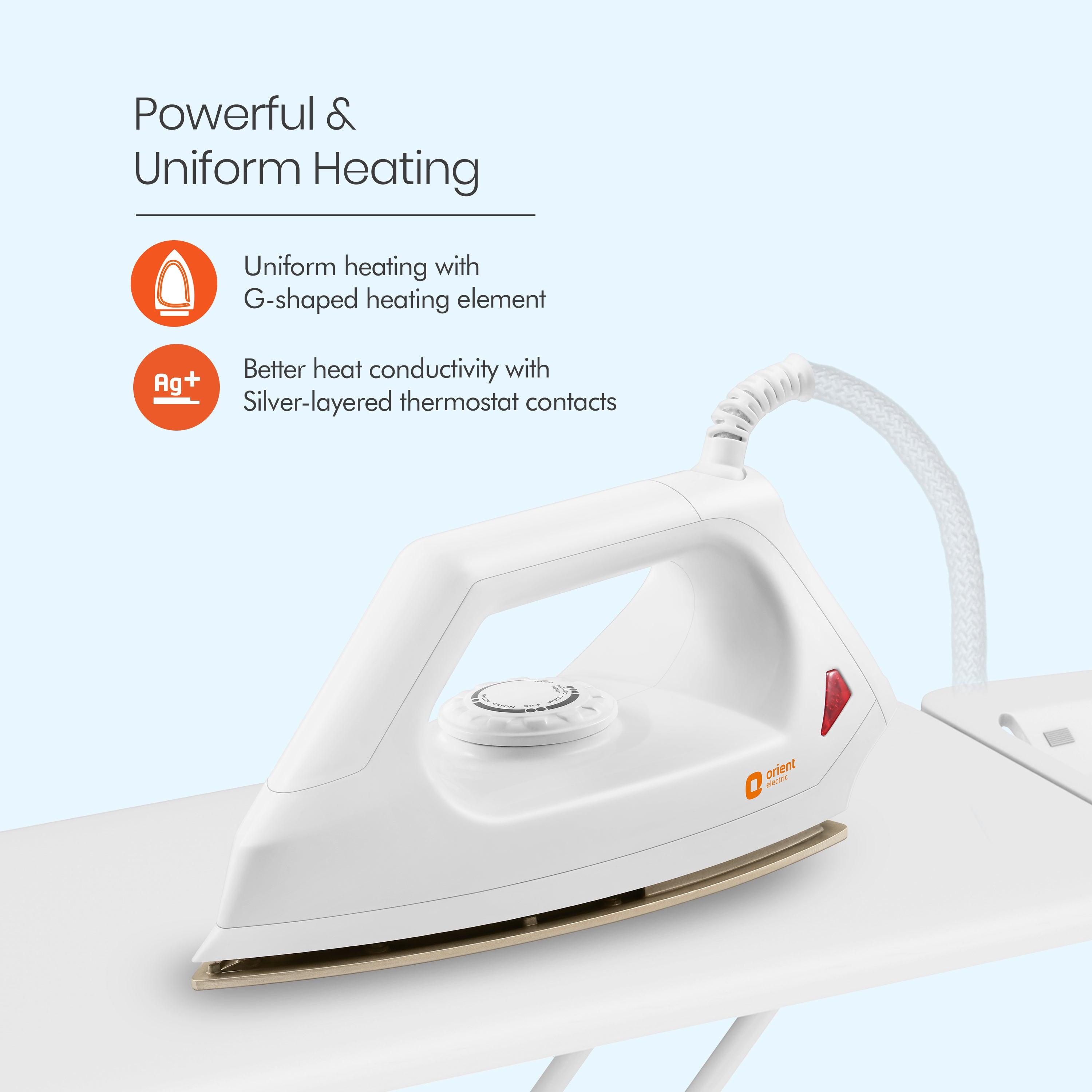 orientelectric Fabrismooth Non-Stick Dry Iron (White) - view 2