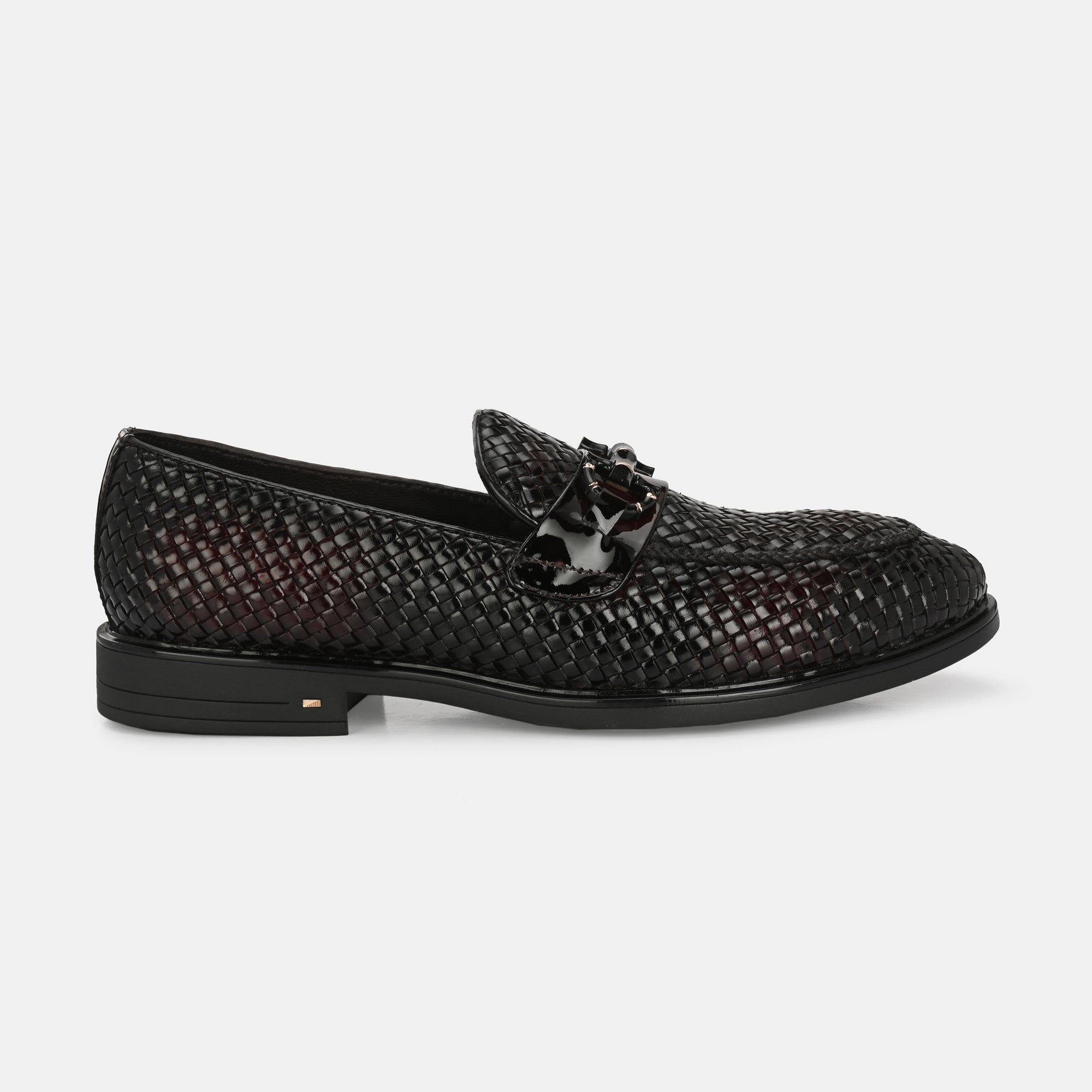 Hand-Woven Buckled Loafers by Lafattio – Cherry - view 2