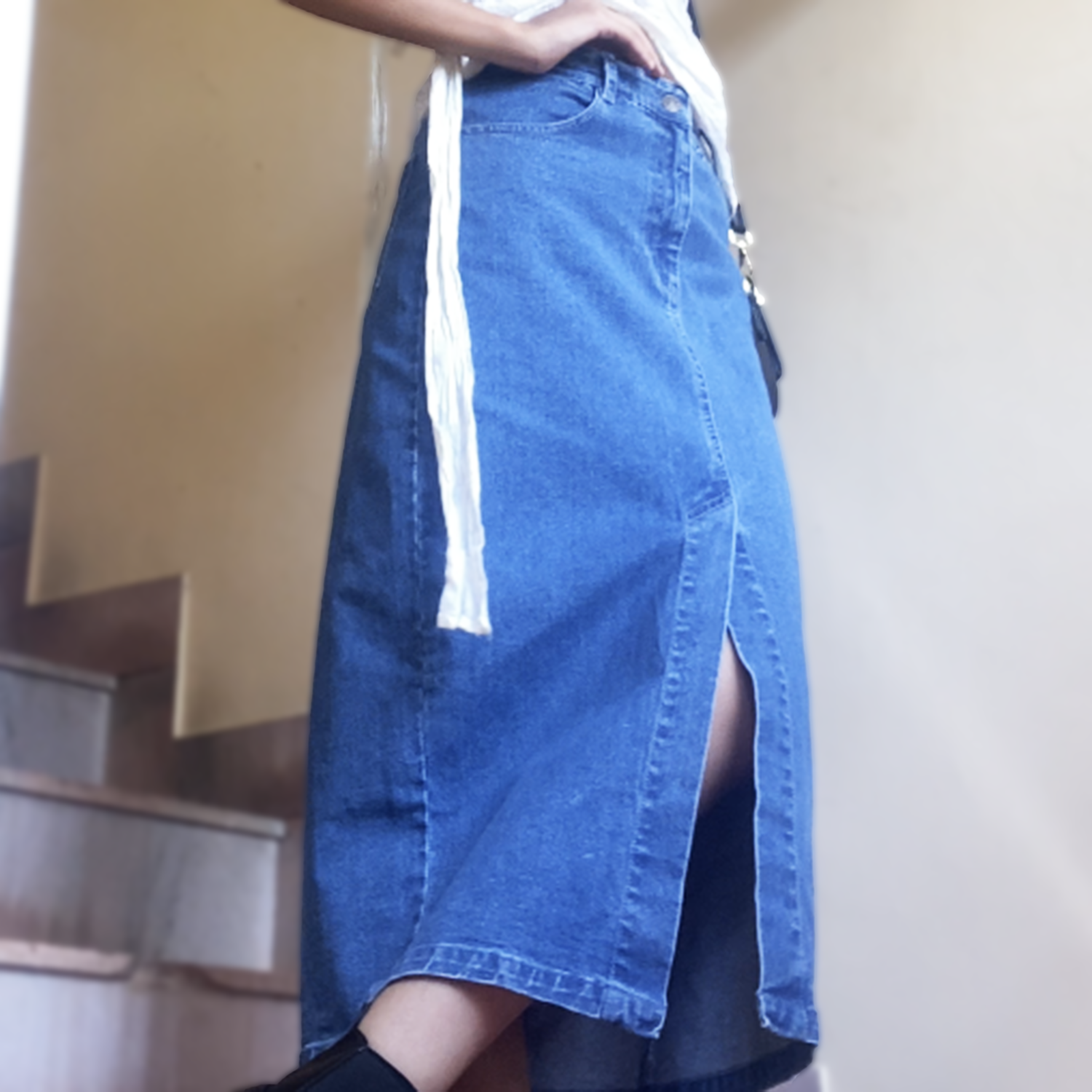 IZF Mid-Blue Denim Midi Skirt - view 5