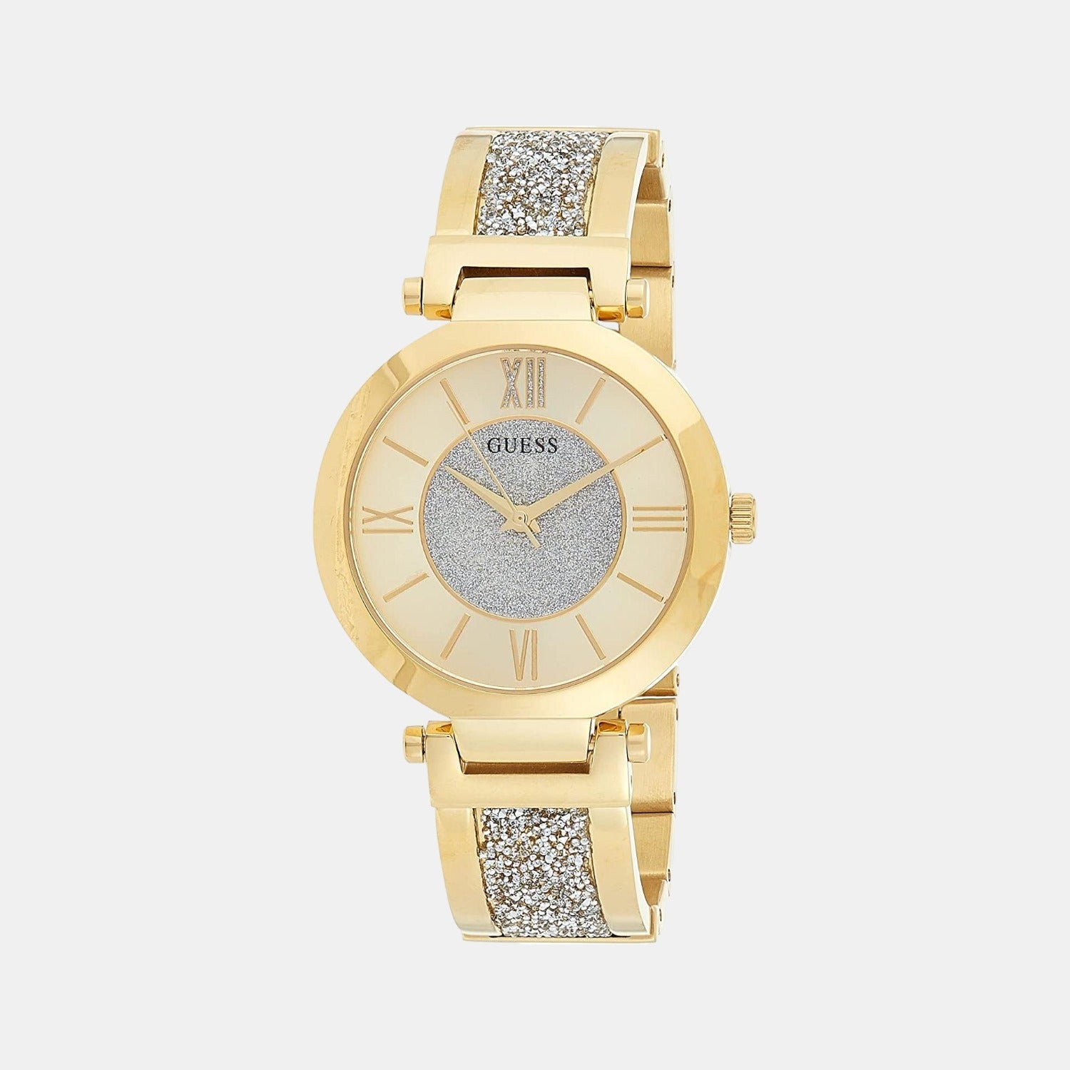 Guess Aurora Women Quartz Gold Dial Analog Stainless Steel Watch W1288L2
