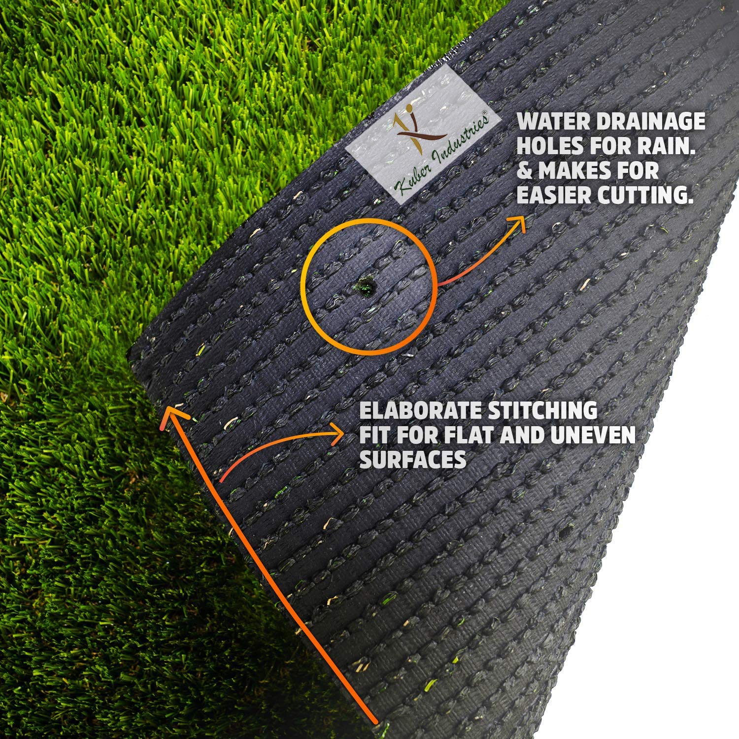 Kuber Industries 35 MM Artificial Grass Mat for Balcony Or Doormat, Artificial Grass (16" X 24") Green-KUBMART11779 - view 8