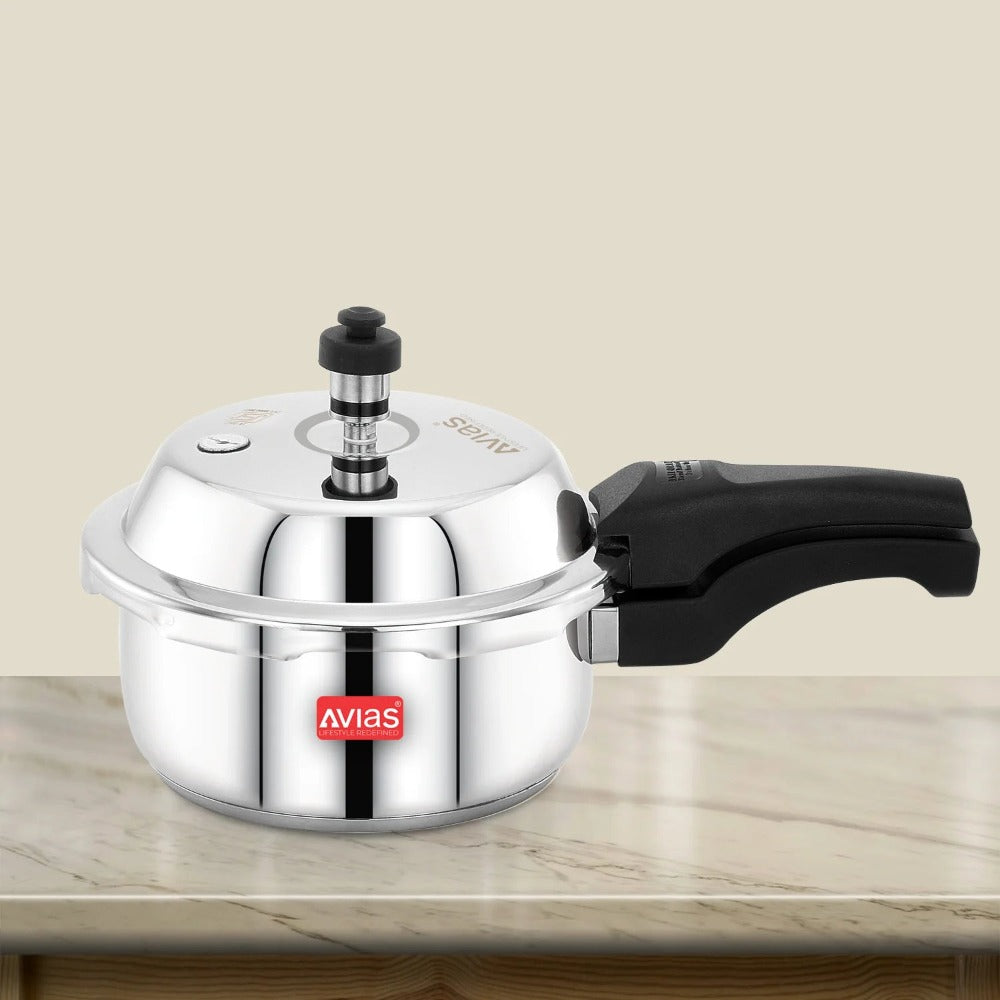 AVIAS Ceres Stainless Steel Premium Outer Lid Pressure Cooker | Gas & Induction Compatible | Silver - view 2