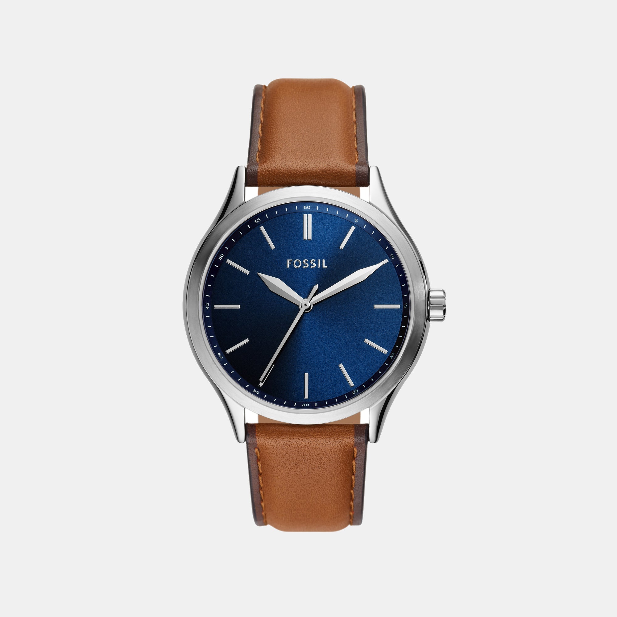 Fossil Fenmore Men Quartz Blue Dial Analog Leather Watch BQ2863