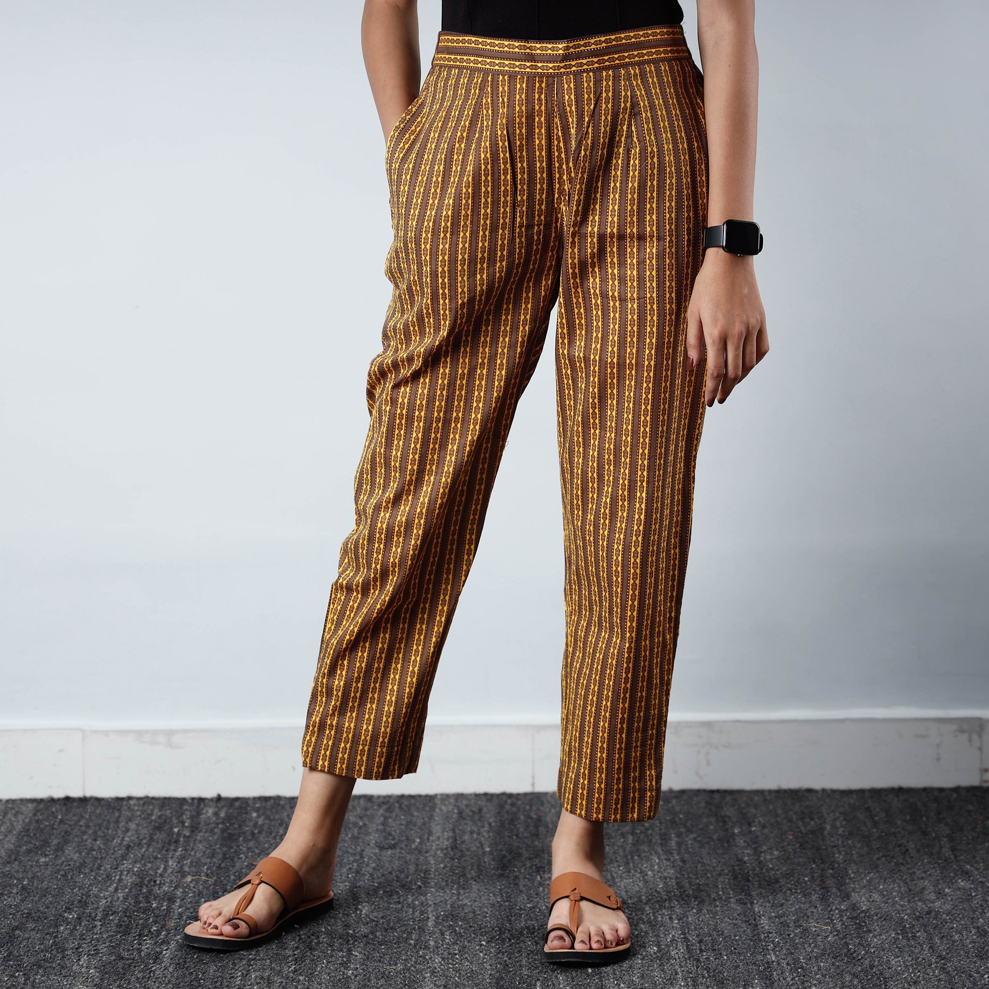 ITOKRI CASUALS Brown - Jaipur Printed Cotton Pant