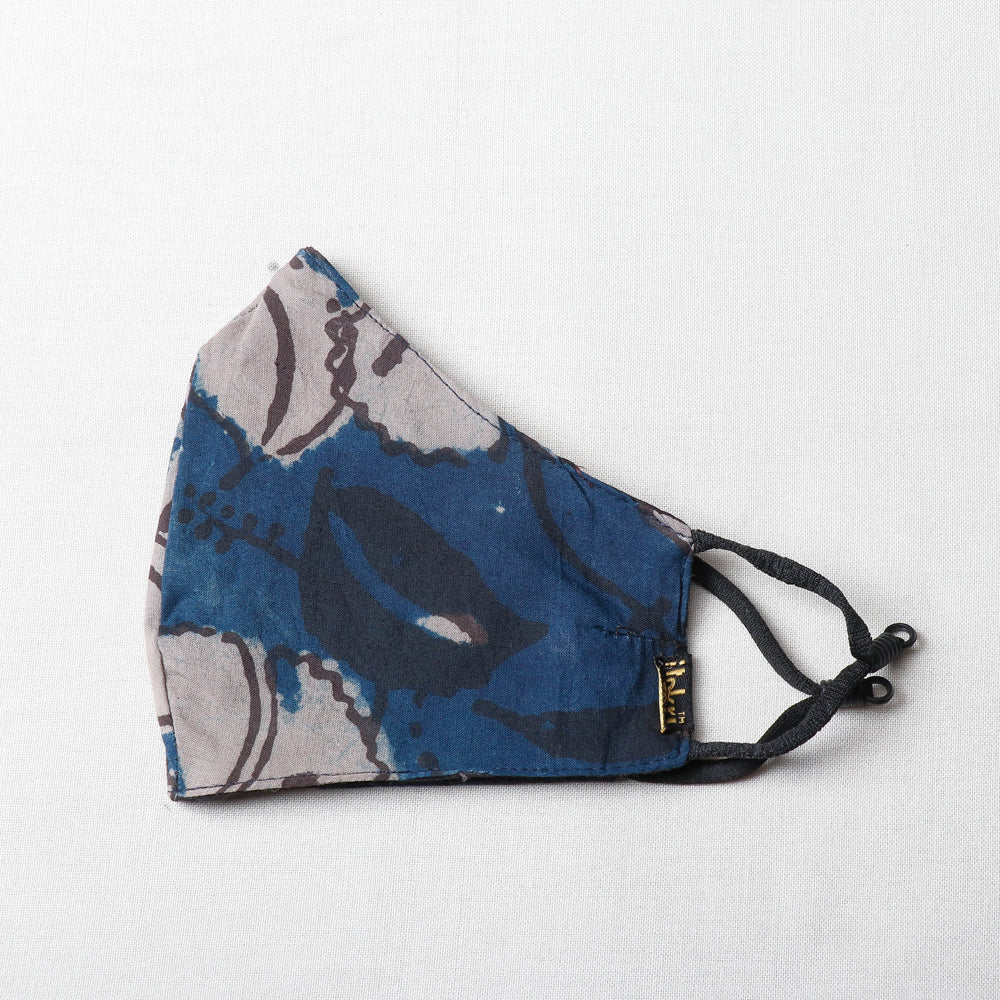 JALPARI Bindaas Block Printed Cotton 3 Layer Snug Fit Face Cover