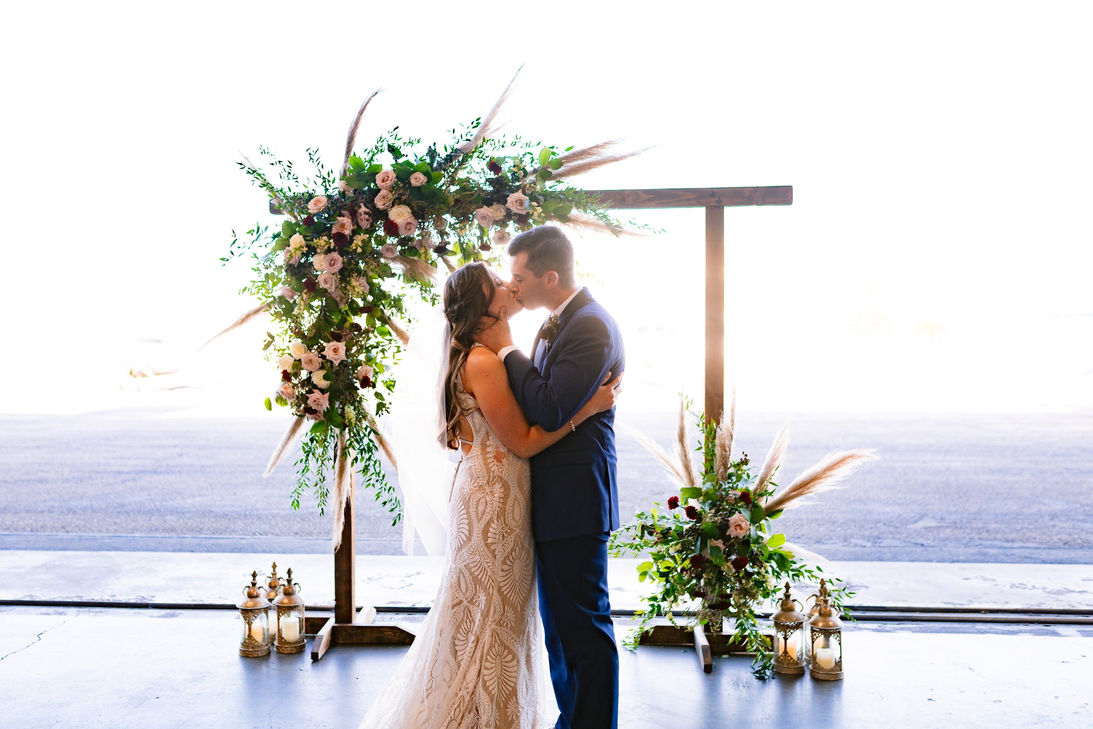 fiftyflowers.com Vintage Burgundy and Blush Air Force Styled Wedding - view 2
