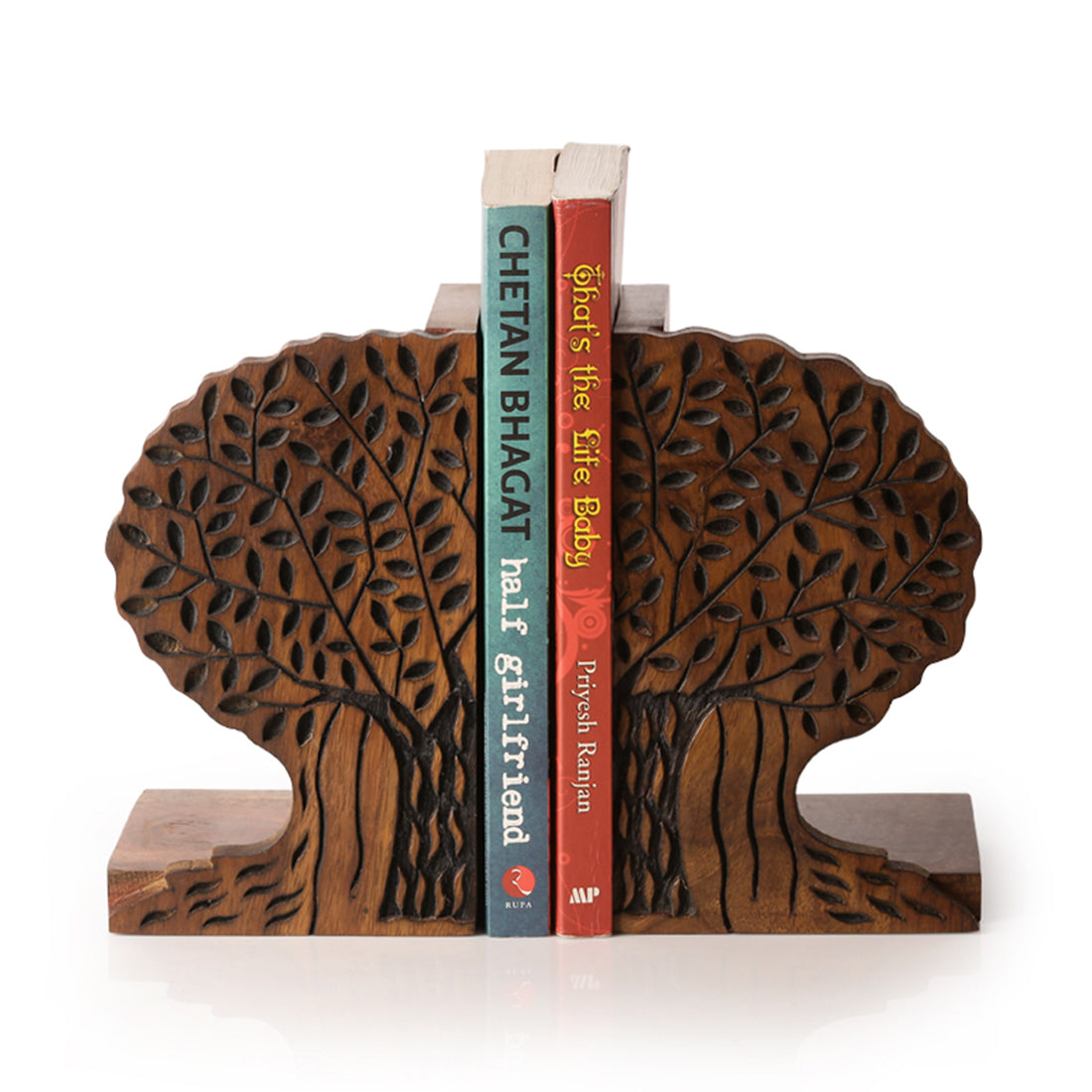 EXCLUSIVELANE 'Tree Of Life' - Hand Carved Sheesham Wood Bookend - view 2
