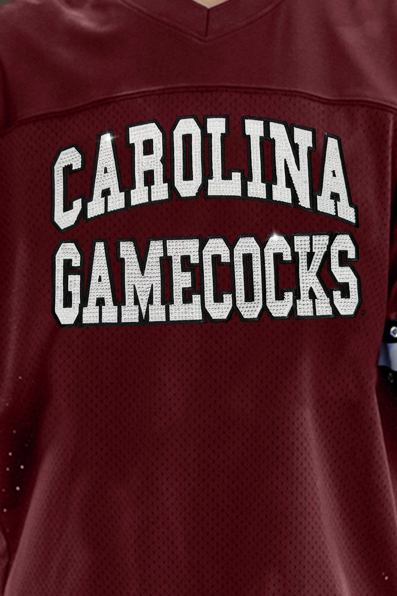 GC South Carolina Gamecocks Until Kickoff Oversized V-neck Rhinestone-striped Trim Fashion Jersey - view 7