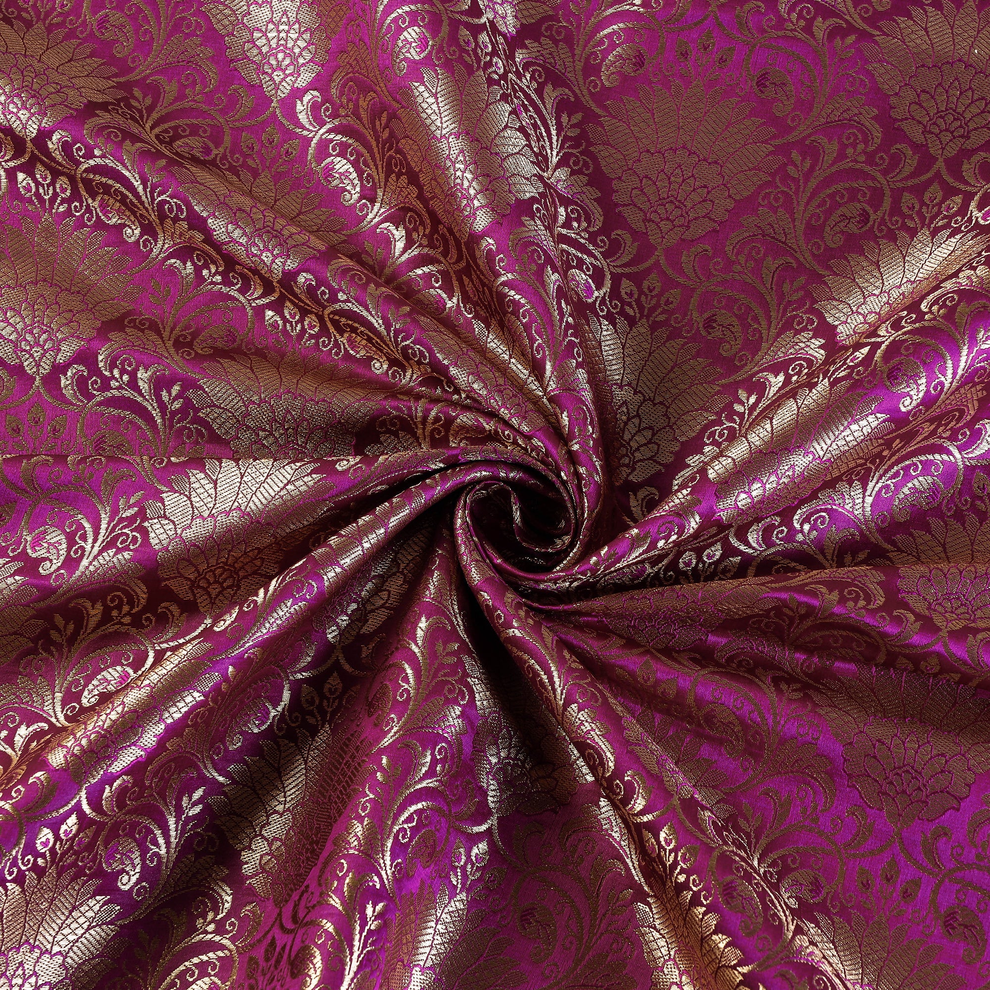 BANARASI BY MAQBUL HASAN Purple - Banarasi Jacquard Brocade Viscose Silk Fabric