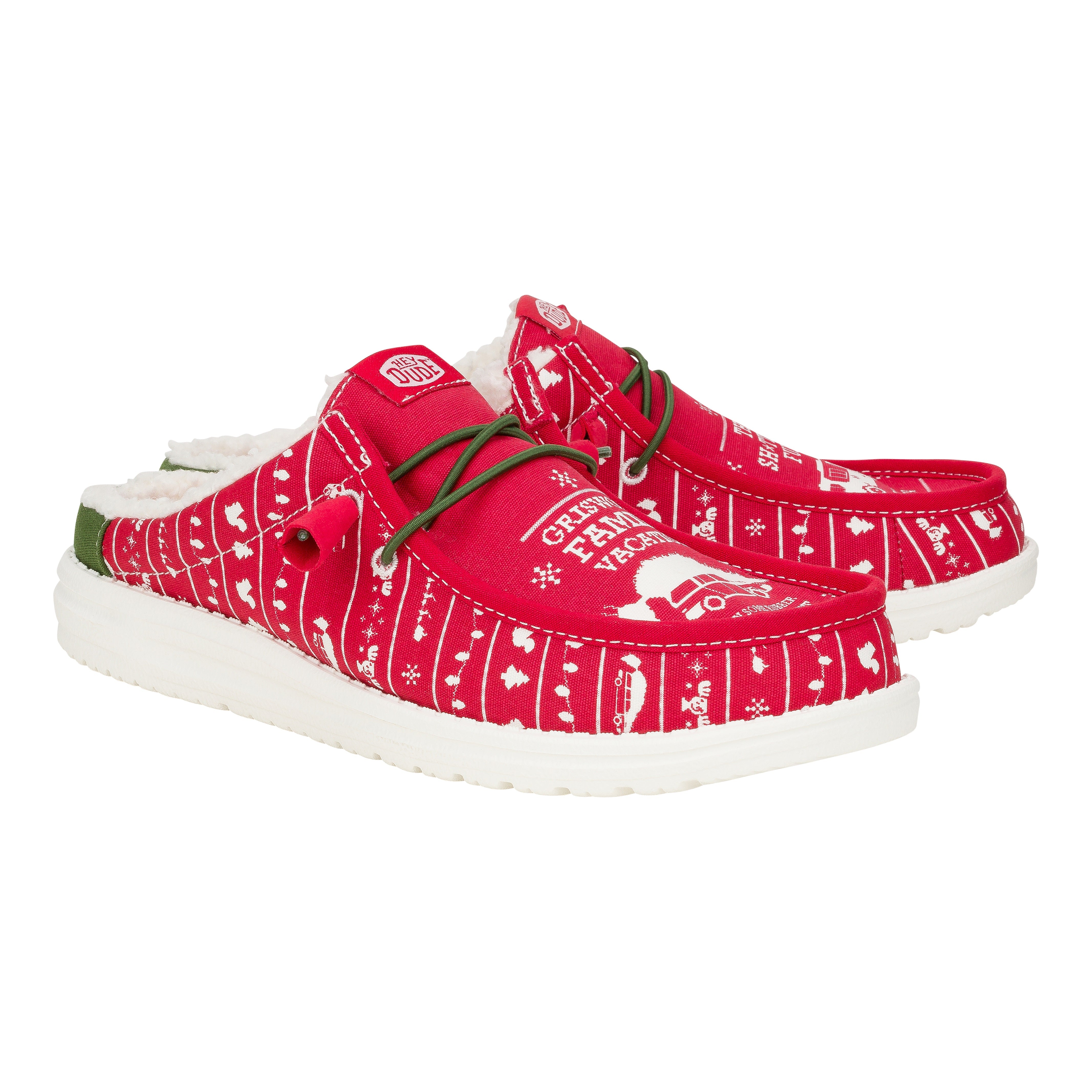 HEYDUDE shoes Wally Slip Christmas Vacation - Christmas Red/Green - view 3