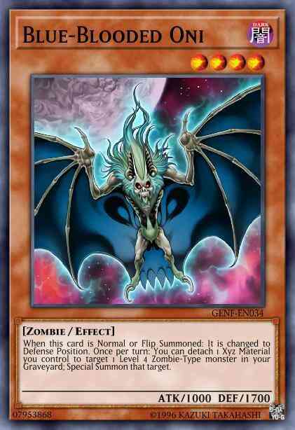 Yu-Gi-Oh! Blue-Blooded Oni - GENF-EN034 - Super Rare - 1st Edition