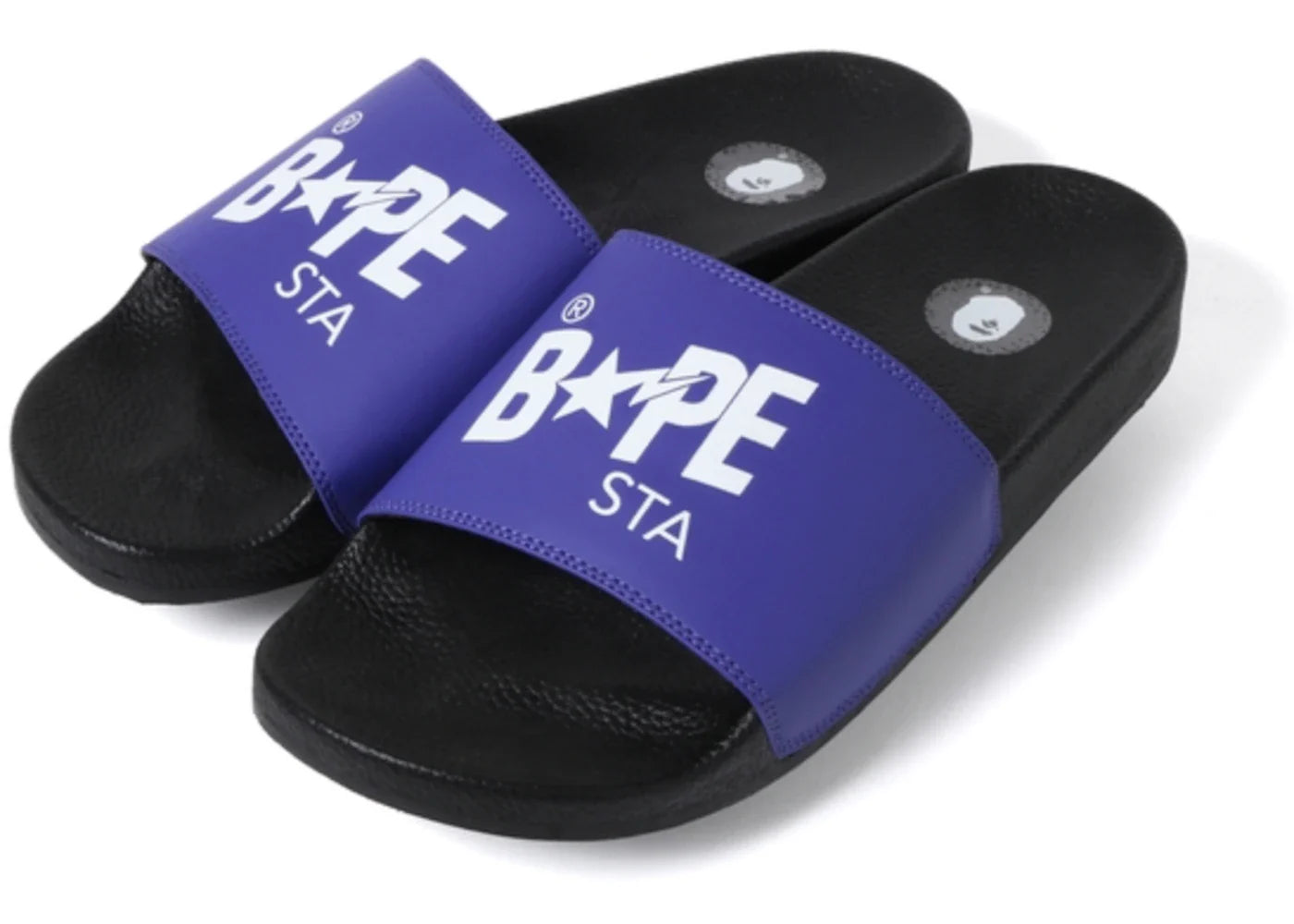 Yeezy A Bathing Ape Bape Sta Slide Black Purple