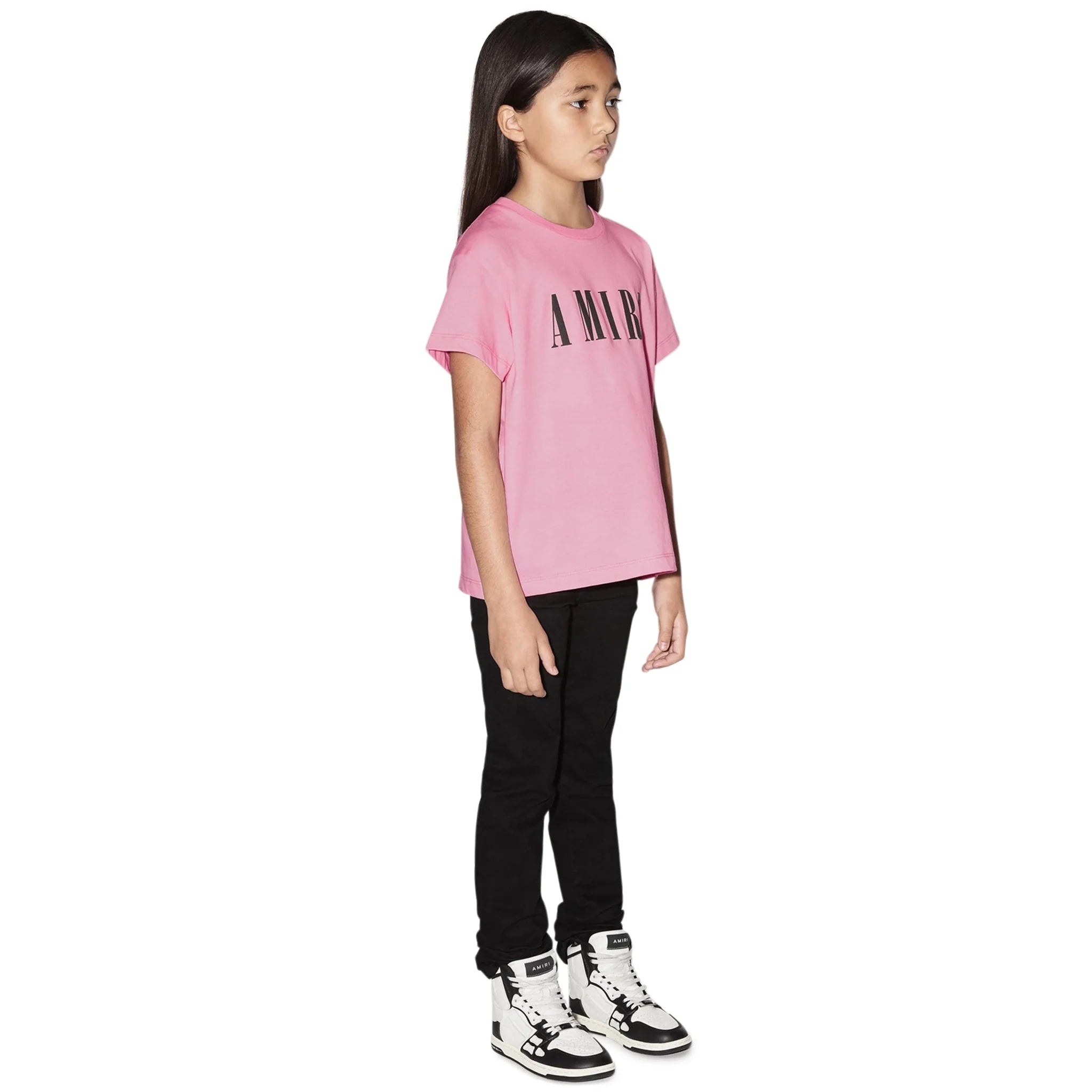 Amiri Kids 'Amiri' Baby Pink T Shirt - view 4