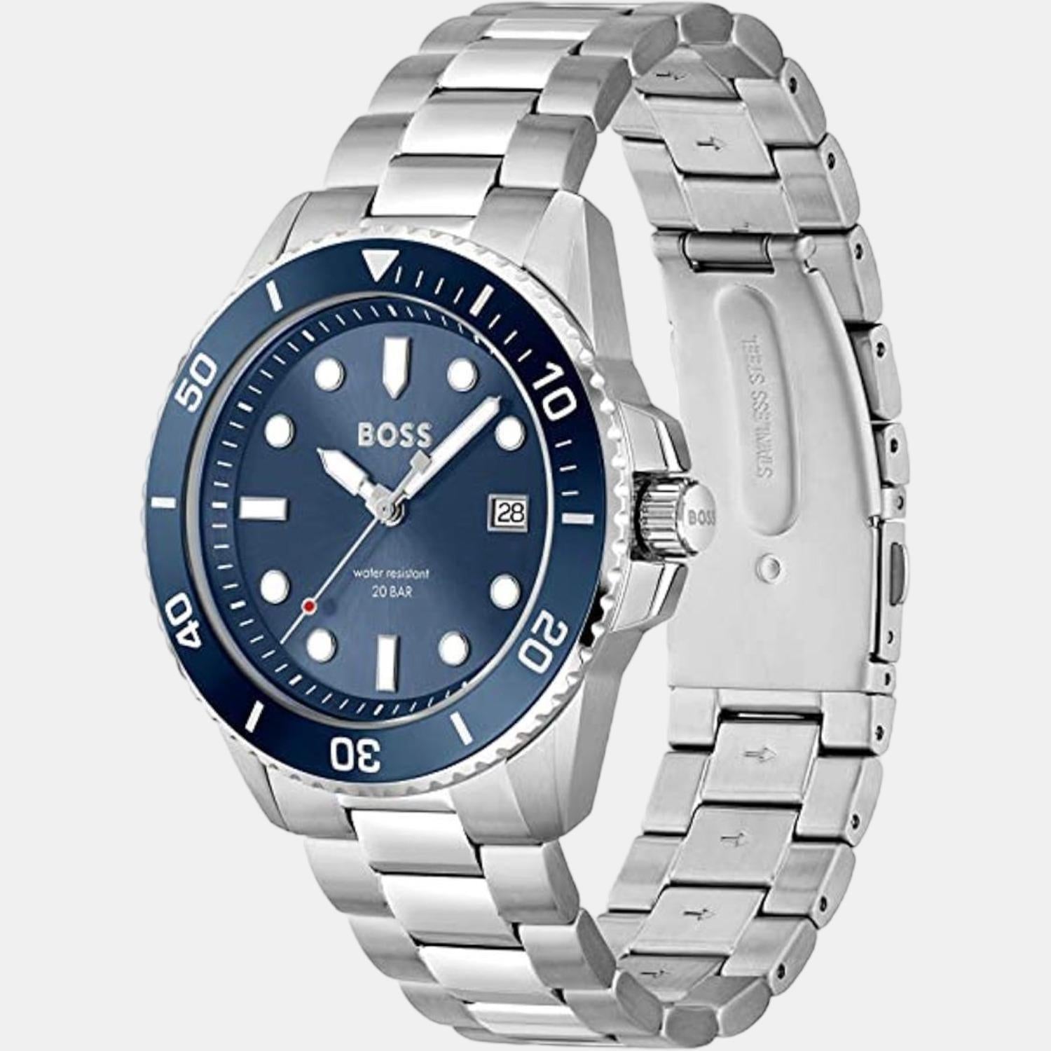 Boss Ace Men Quartz Blue Dial Analog Stainless Steel Watch 1513916 - view 2