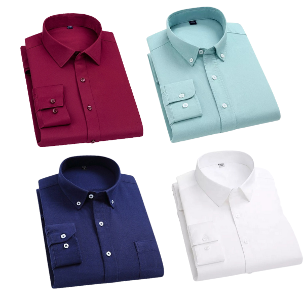 BlackTree Combo of 4 Cotton Shirt for Man ( Maroon,Pista,Navy Blue and White )